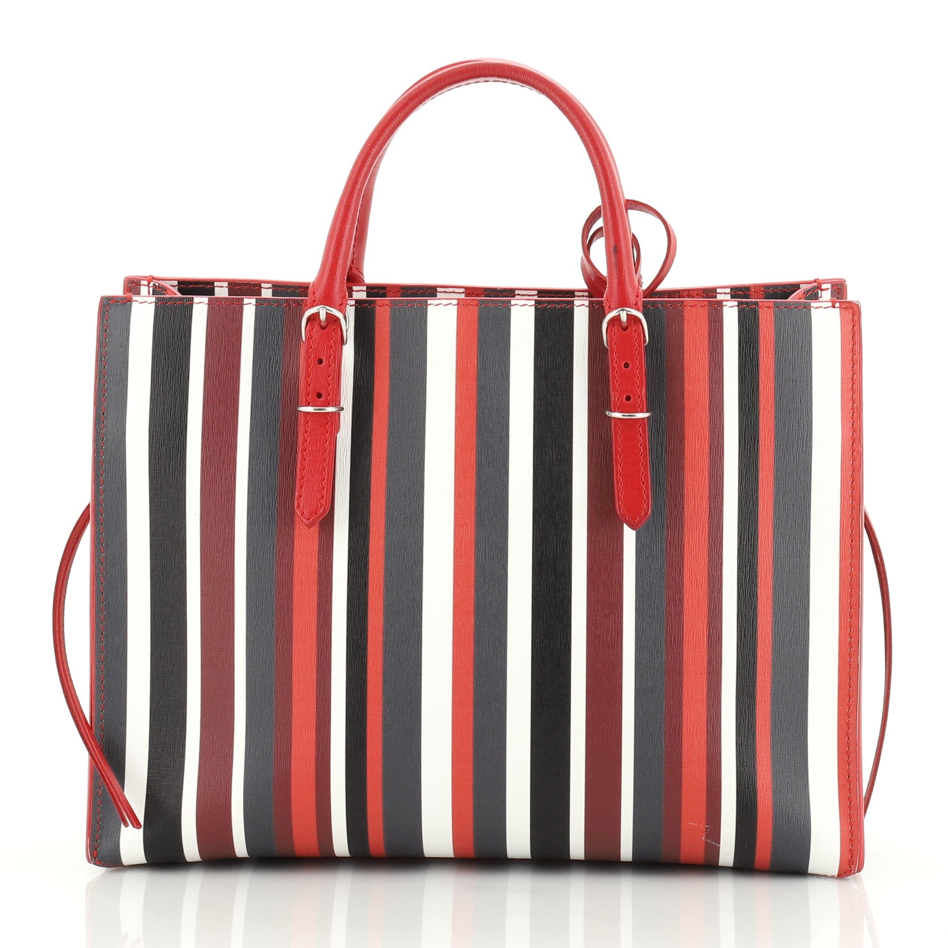 Papier A4 Zip Around Classic Studs Bag Striped Leather Mini