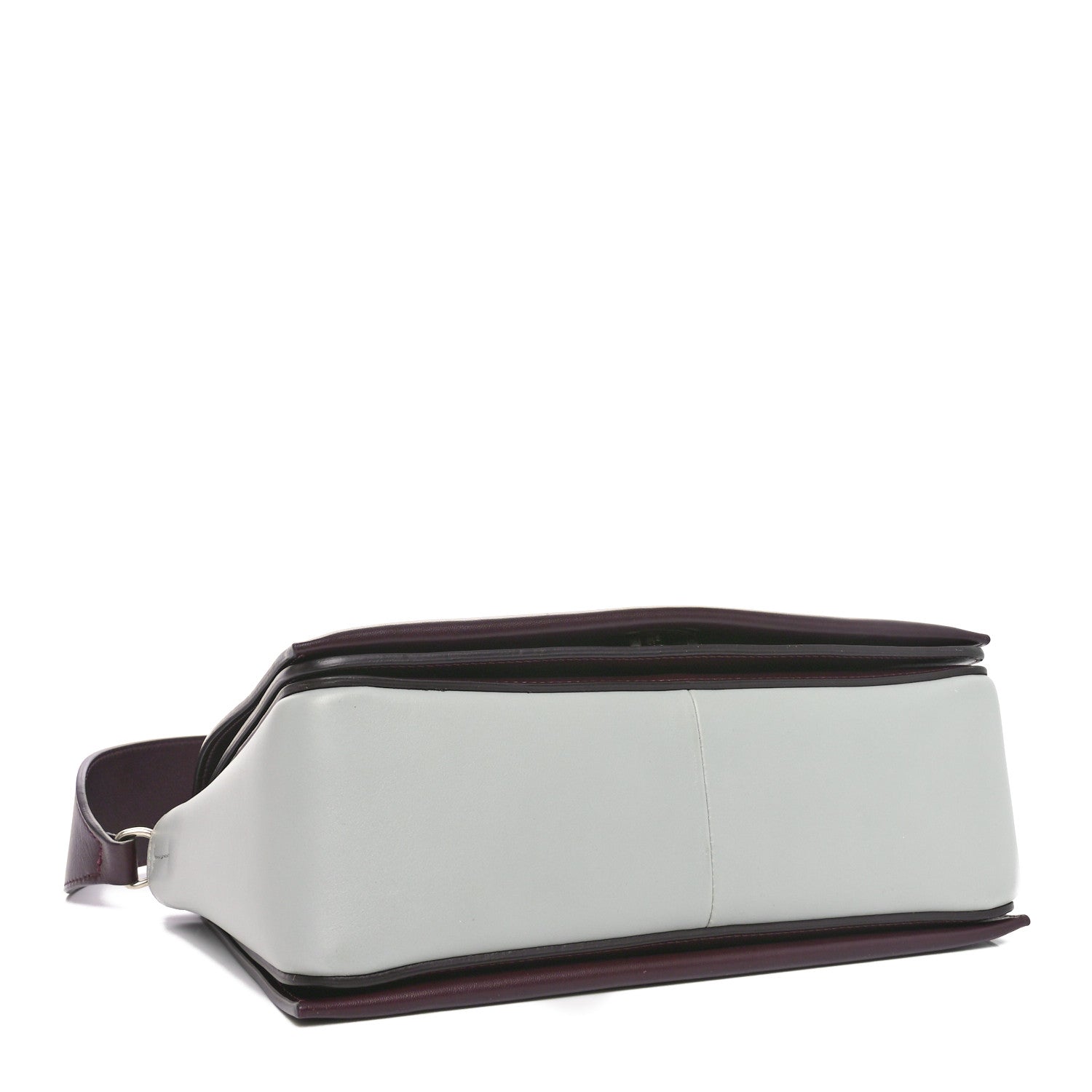 Shiny Smooth Calfskin Medium Frame Shoulder Bag Burgundy Pearl Blue