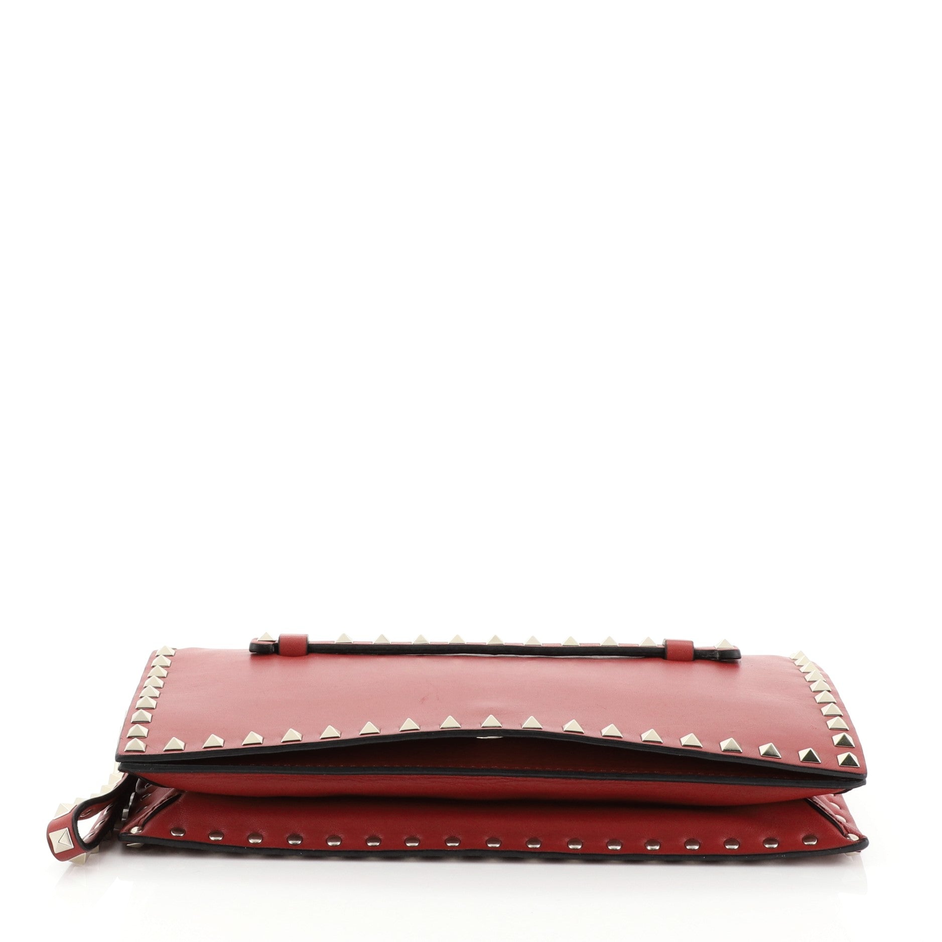 Rockstud Flap Clutch Leather