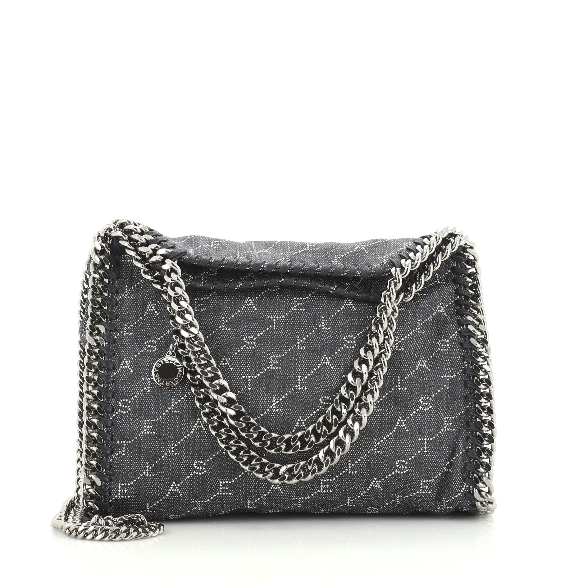 Falabella Fold Over Crossbody Bag Printed Denim Mini