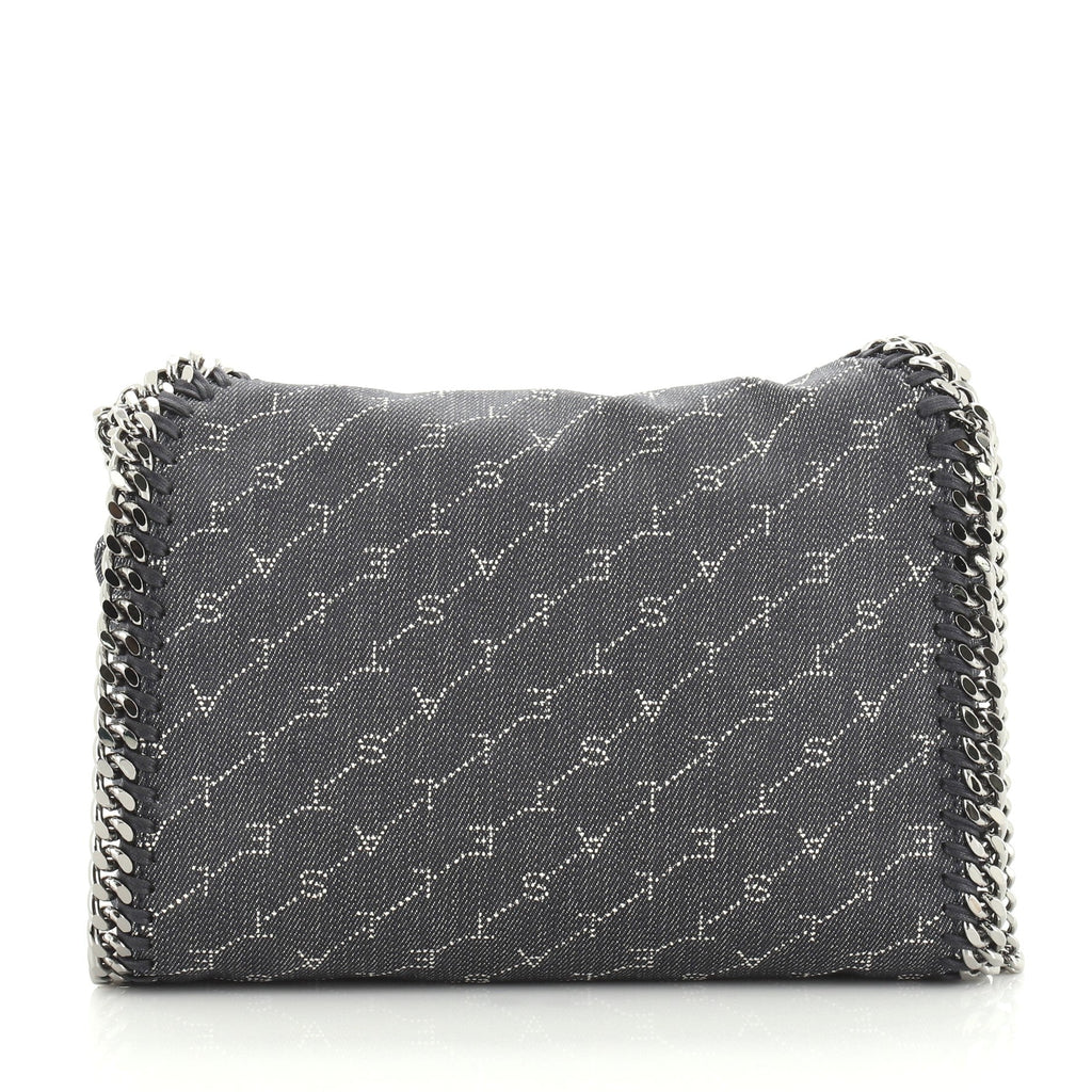 Falabella Fold Over Crossbody Bag Printed Denim Mini