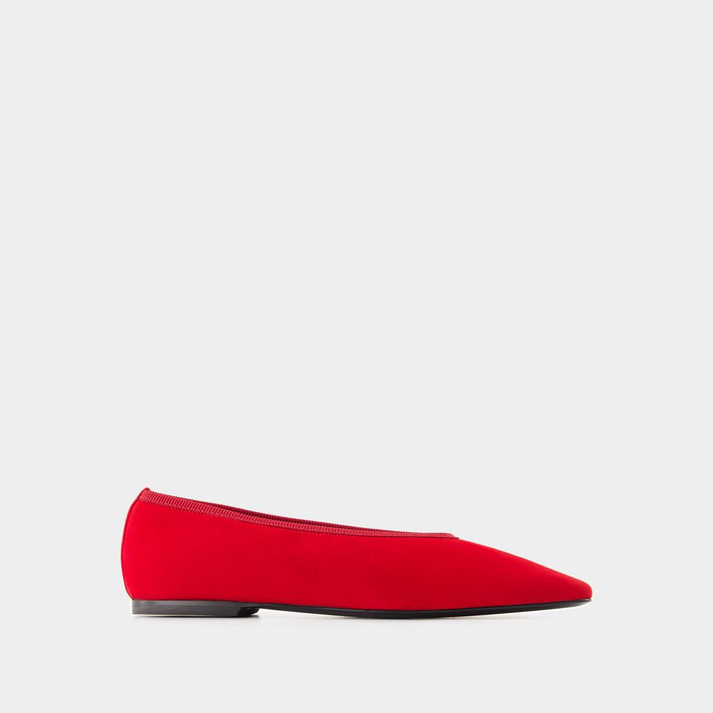 Women's Minimalist Ballerinas - TOTEME - Leather - Red