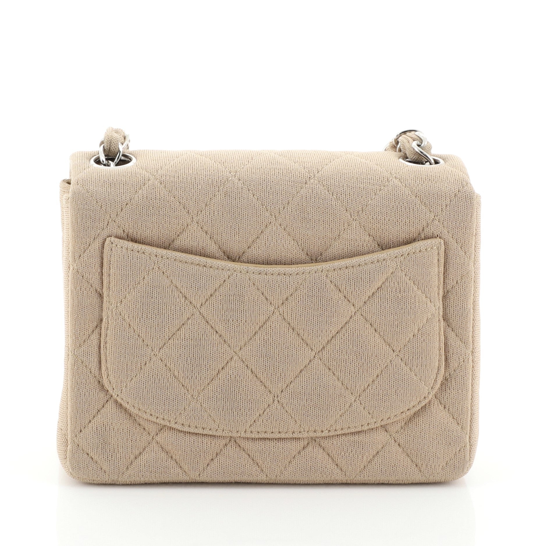 Vintage Square Classic Single Flap Bag Quilted Jersey Mini