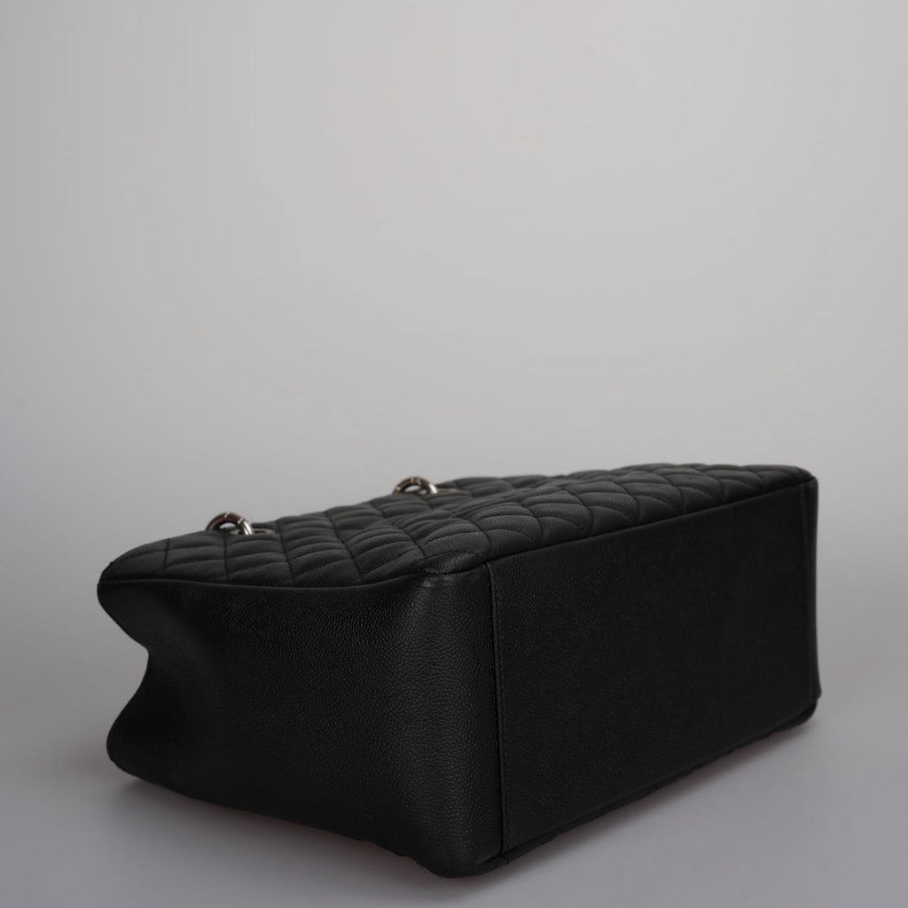 Chanel Black Grand Shopping Tote Black GST Bag in Caviar in Silver 2012