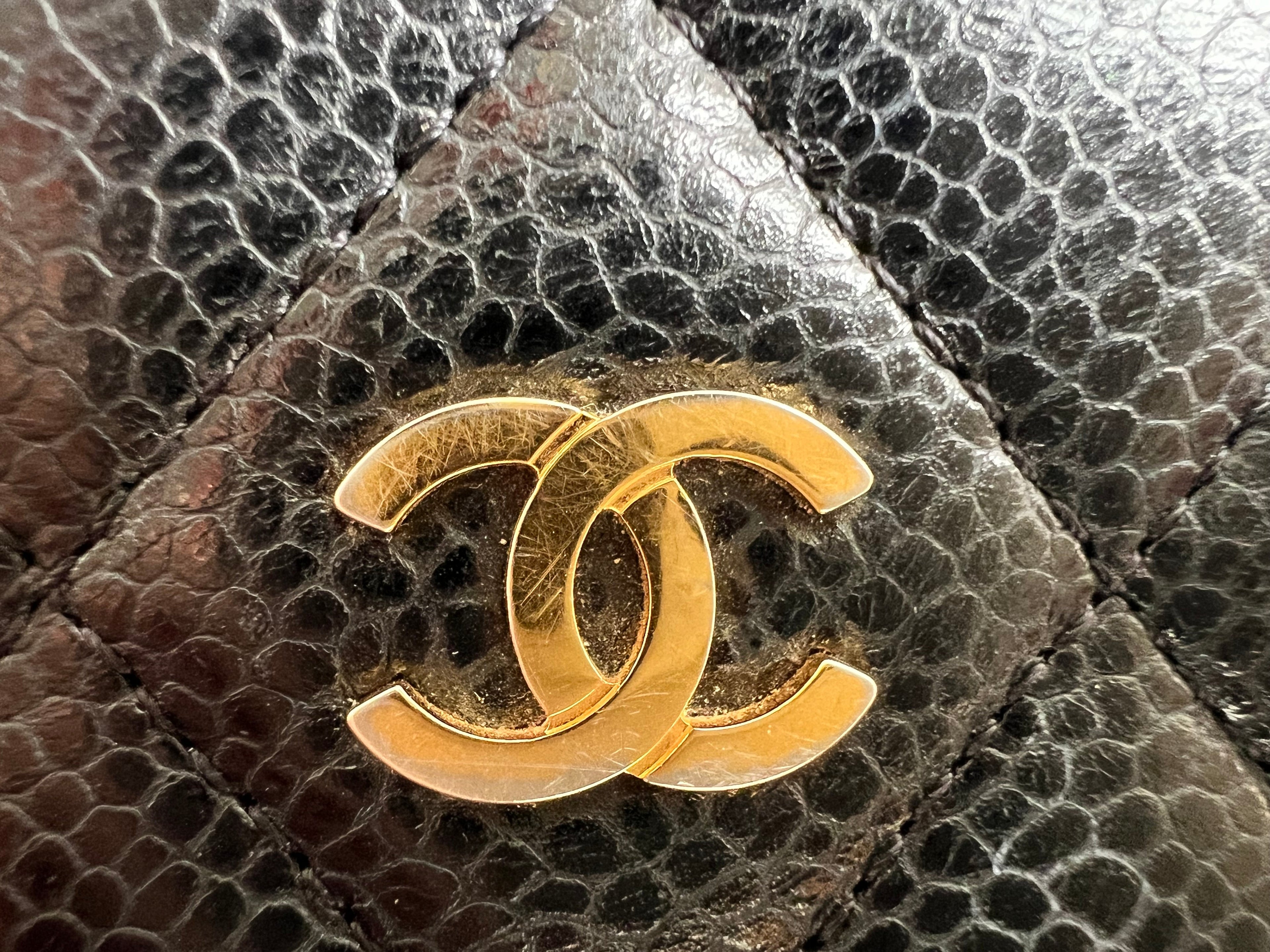 Chanel Black Caviar Flap Wallet with gold Hardware