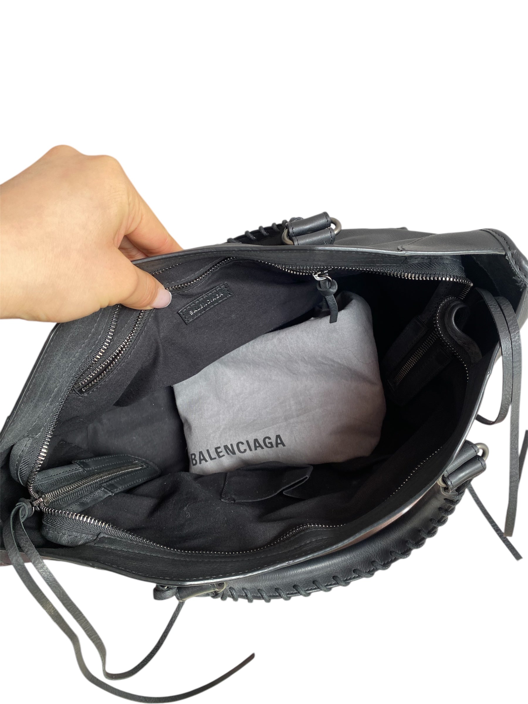 Balenciaga Black Leather City Bag