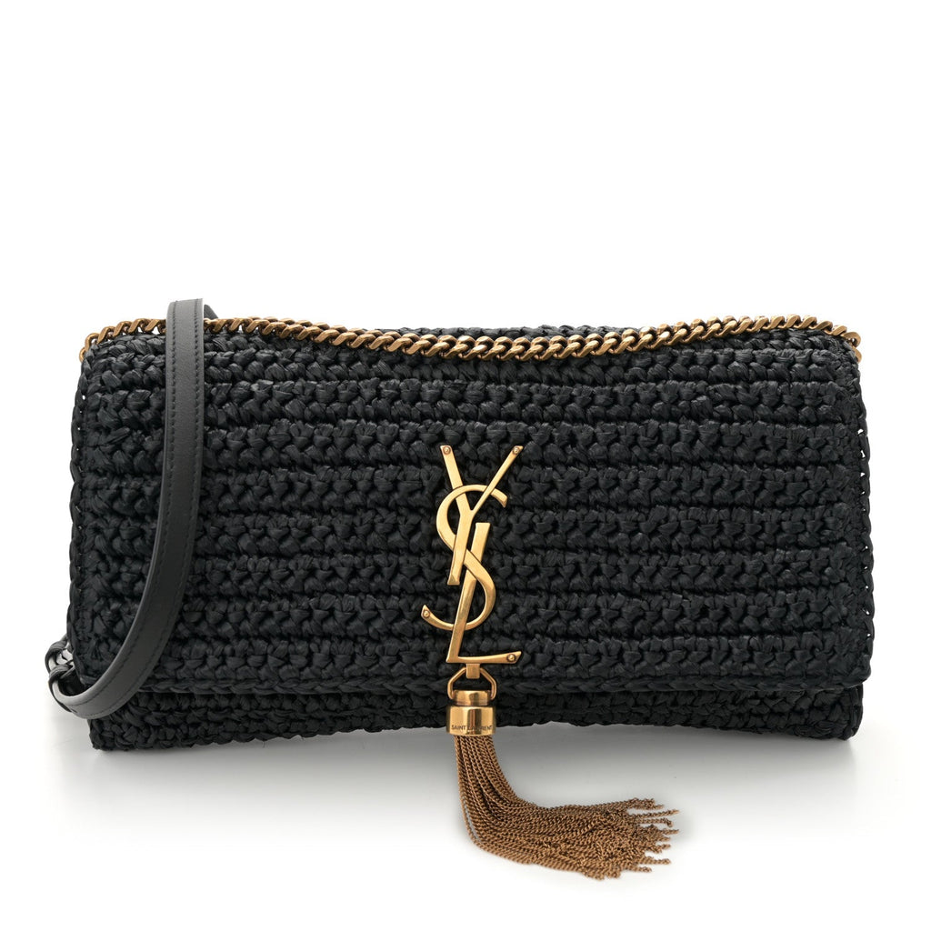 Raffia Monogram Tassel Kate 99 Black