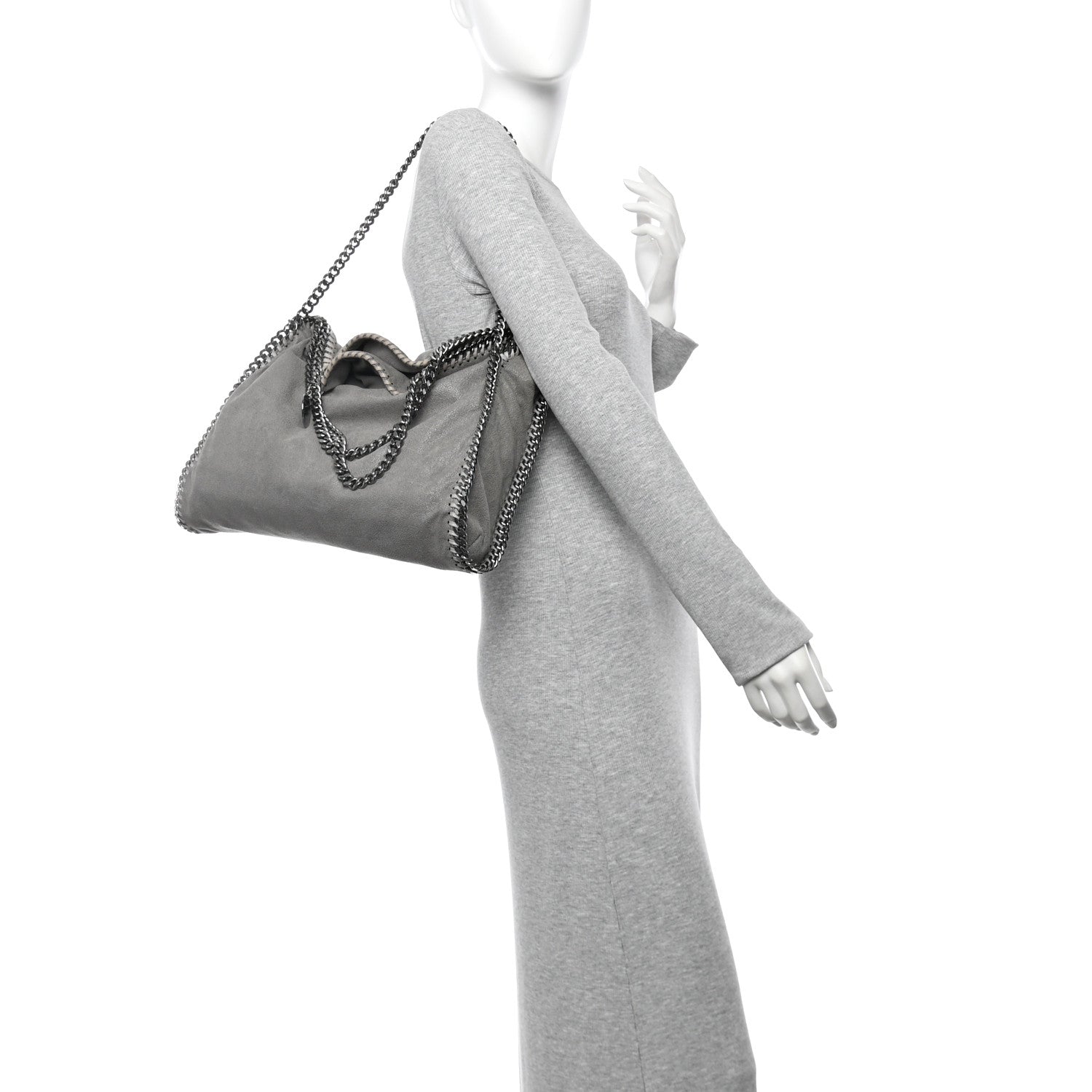 Shaggy Deer Falabella Fold Over Tote Grey