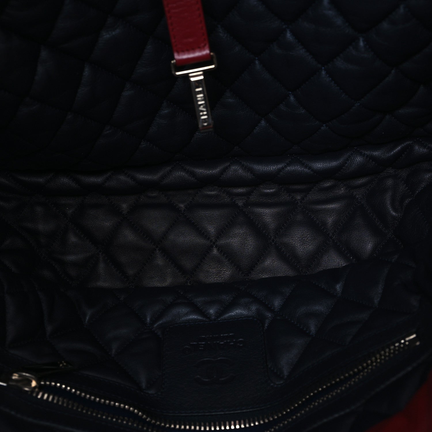 Lambskin Quilted Large Coco Cocoon Reversible Tote Red Red