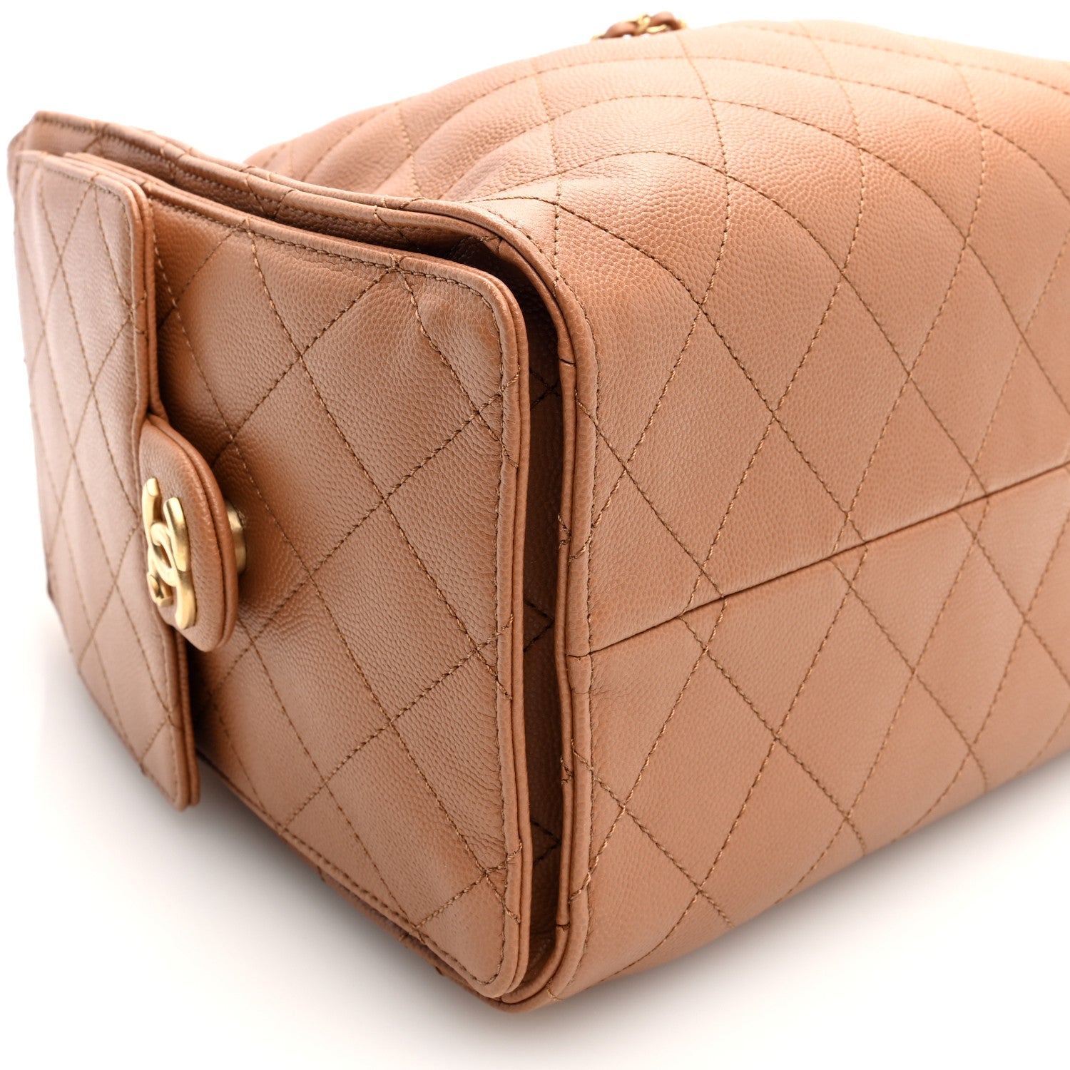 Caviar Quilted Small Chanel 25 Handbag Brown