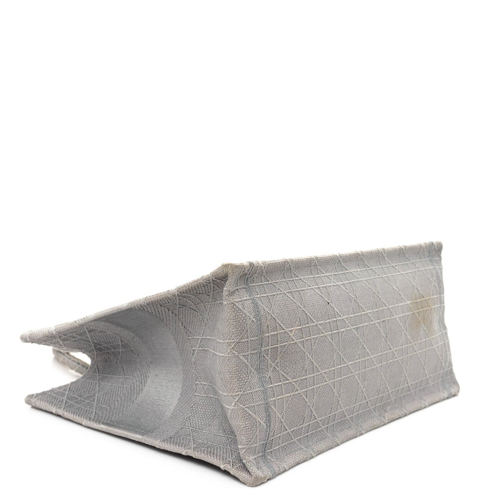 Canvas Embroidered Cannage Medium Book Tote Stone