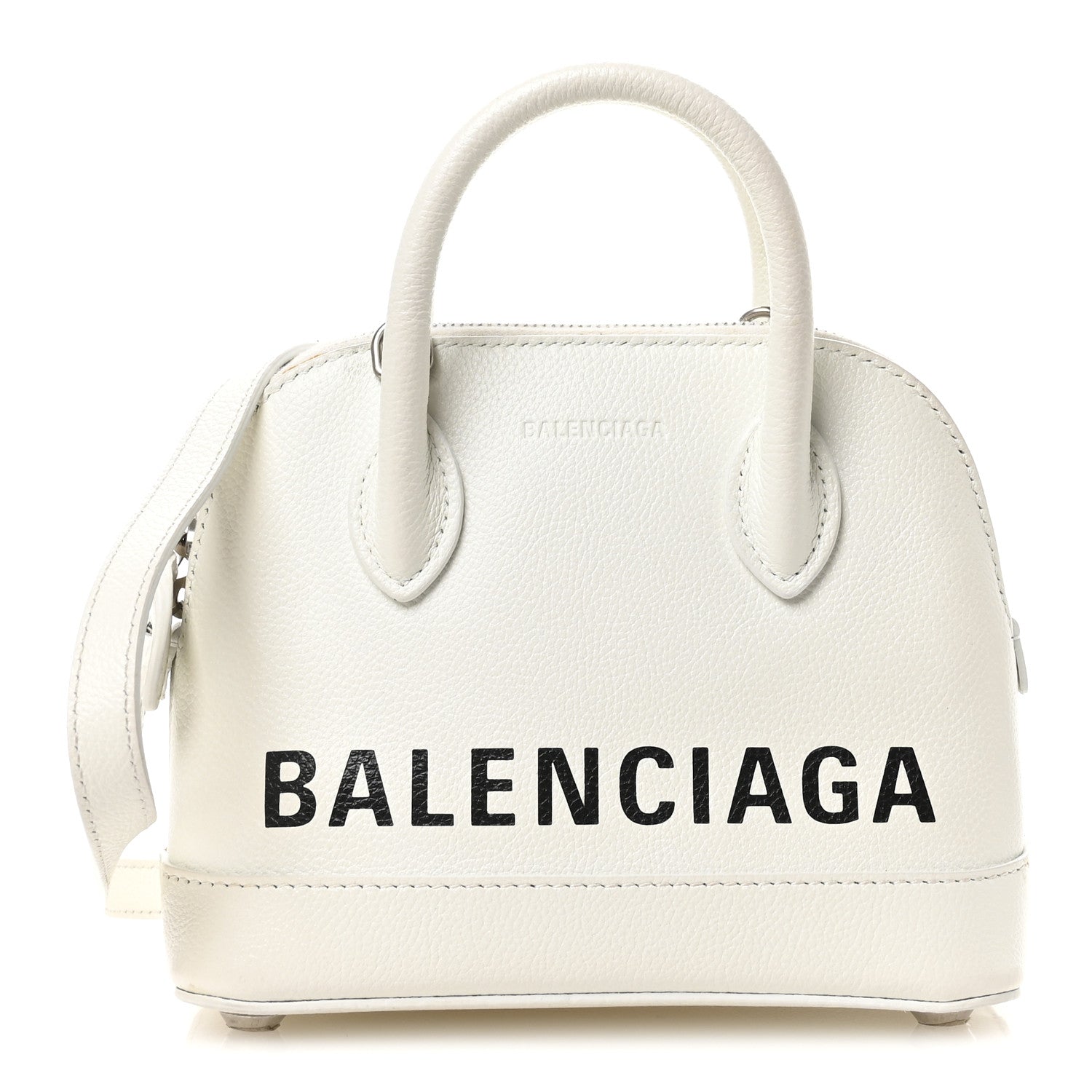 Grained Calfskin XXS Ville Top Handle Bag White Black
