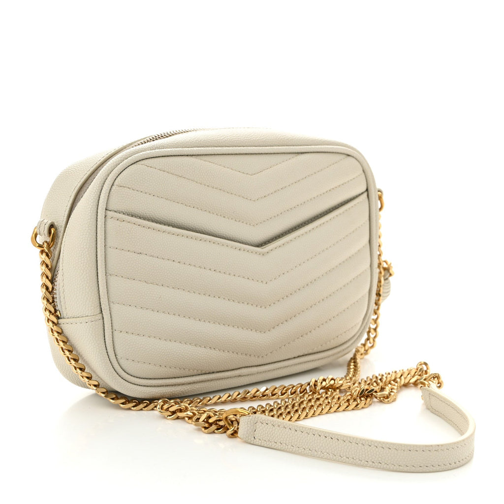 Grain De Poudre Matelasse Monogram Mini Lou Camera Bag Crema Soft