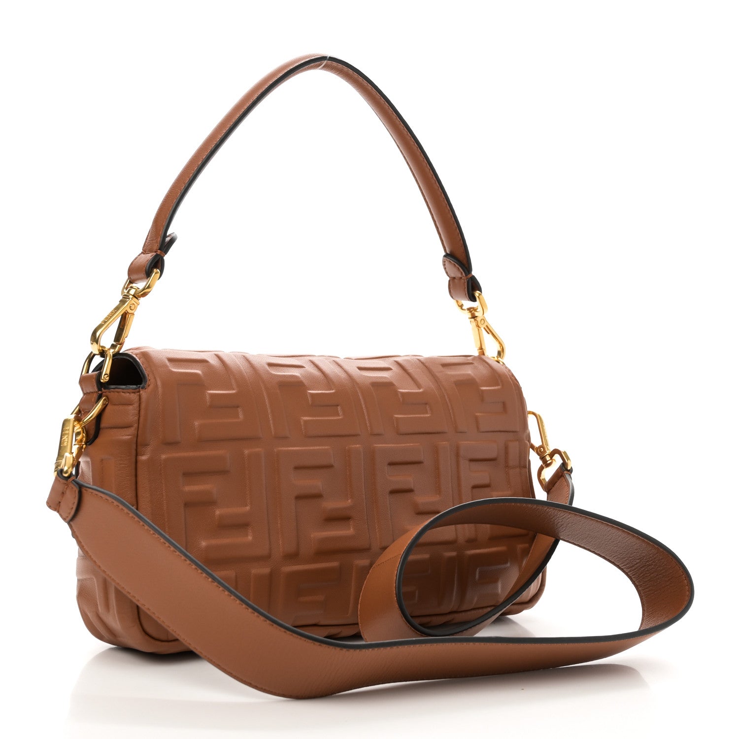 Nappa FF 1974 Embossed Baguette Brandy