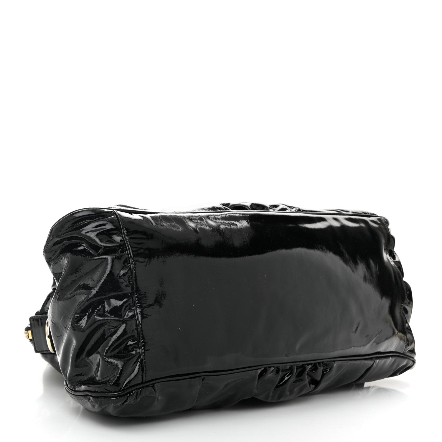Patent Large Hysteria Top Handle Bag Black