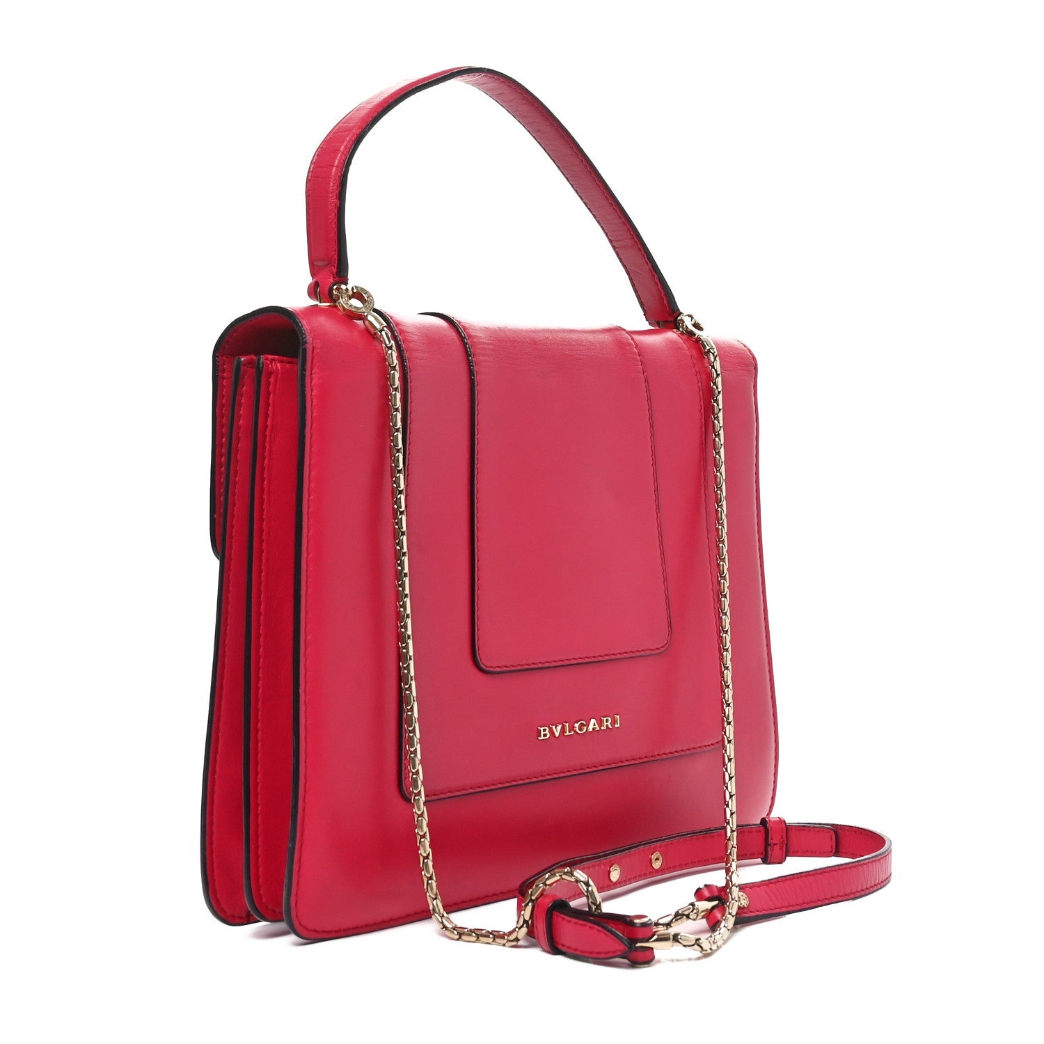 Calfskin Large Serpenti Forever Top Handle Pink