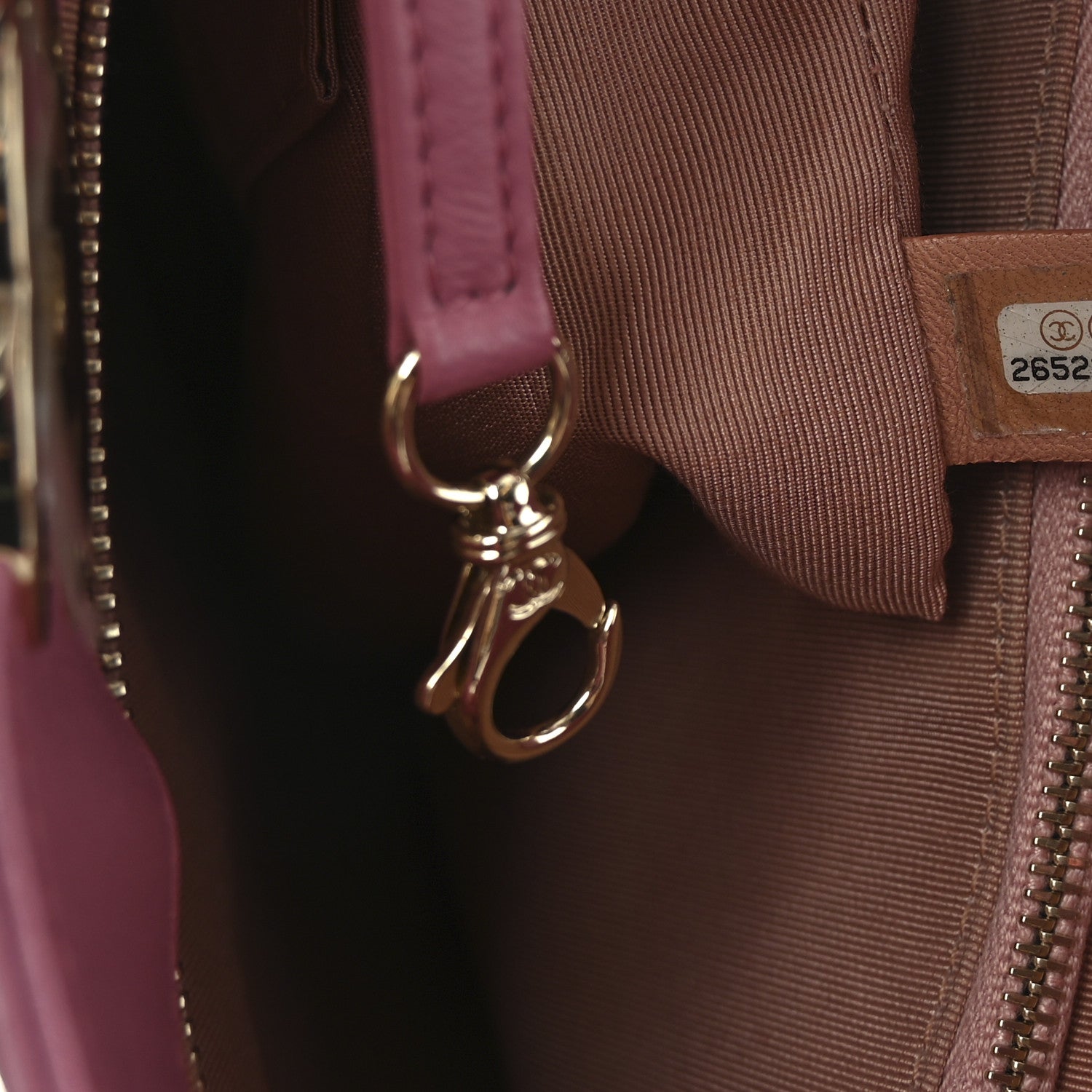 Lambskin Quilted Large 31 Shopping Bag Pink Beige