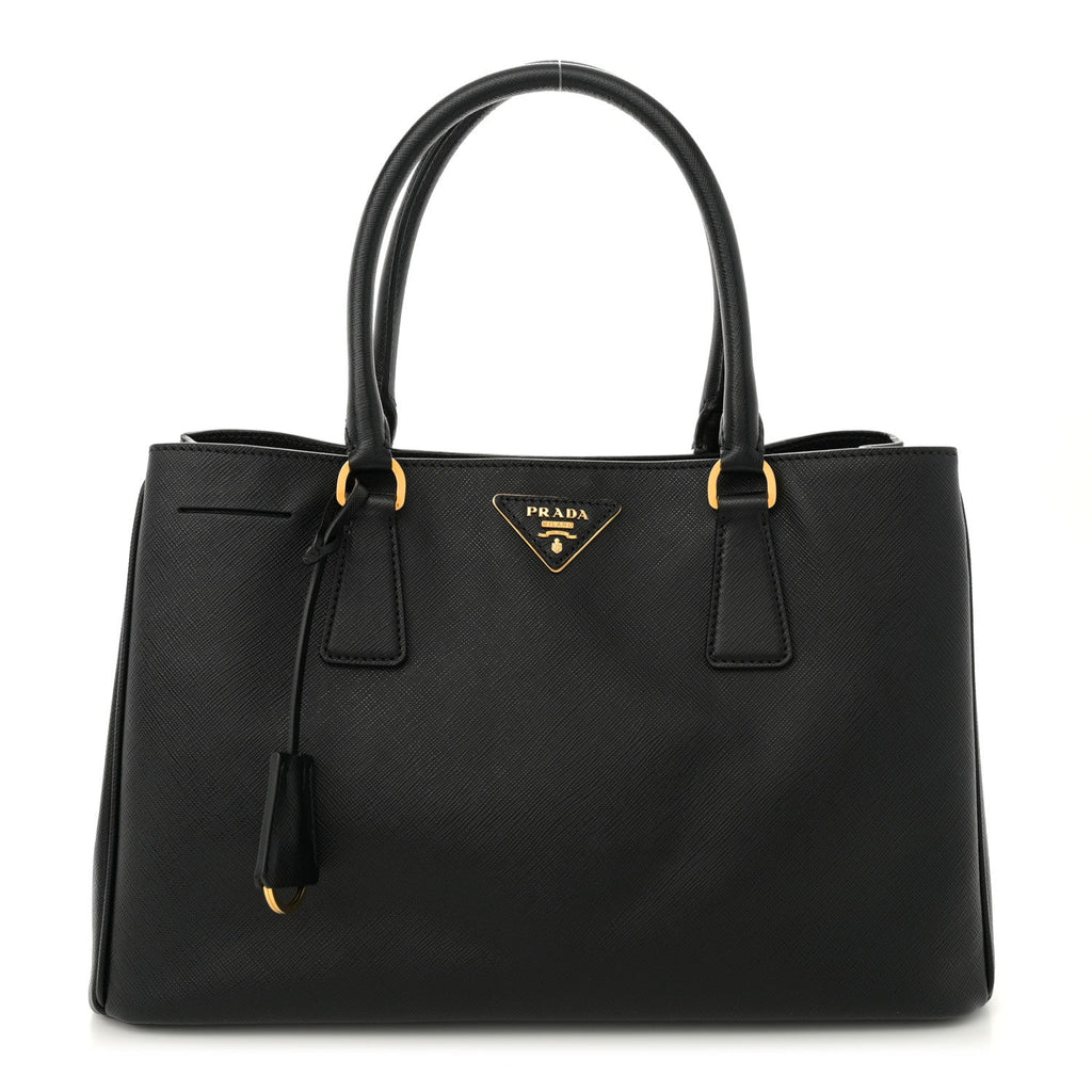 Saffiano Lux Medium Tote Black