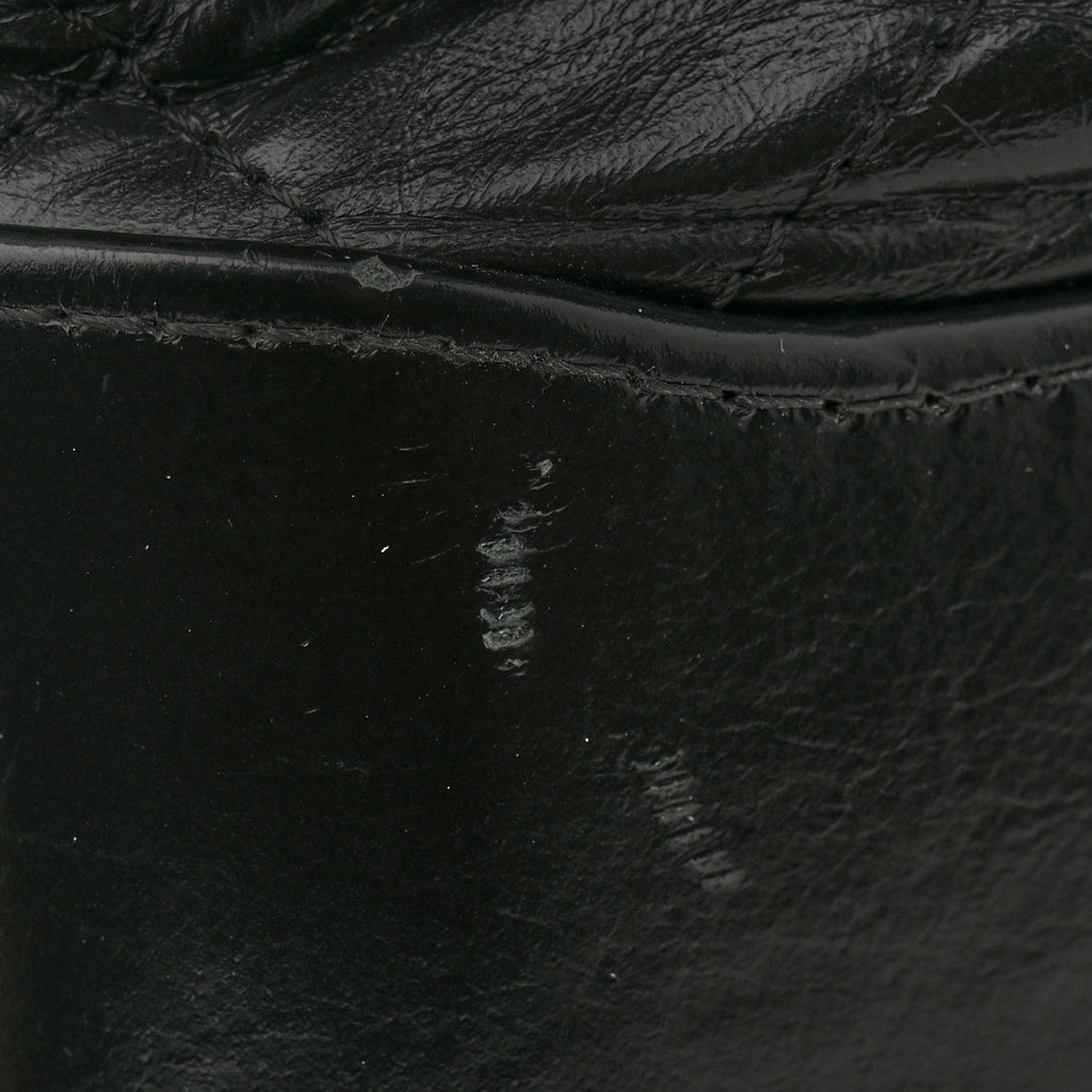 Aged Calfskin Quilted Large Gabrielle Shopping Tote Black