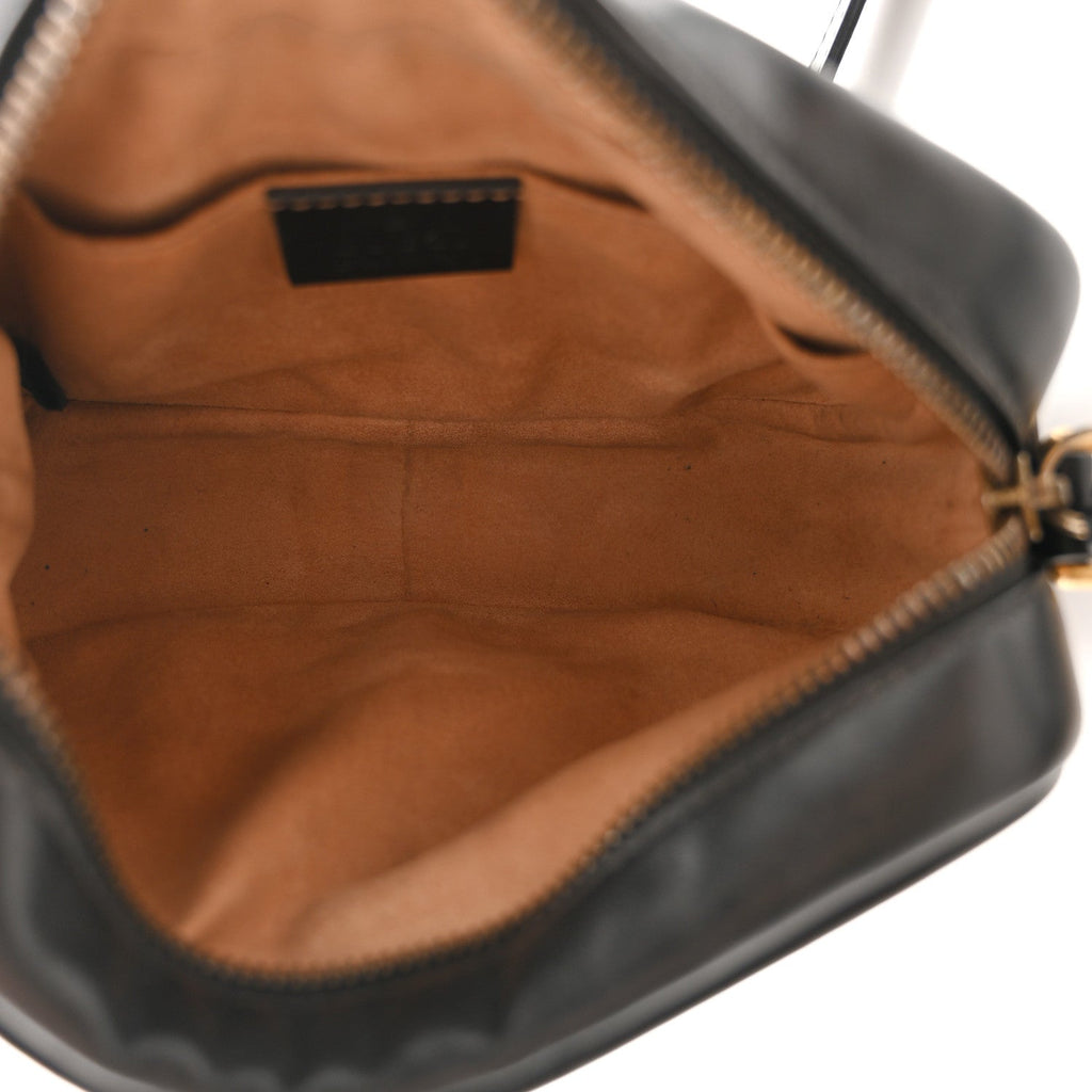 Calfskin Matelasse Mini GG Marmont Chain Shoulder Bag Black