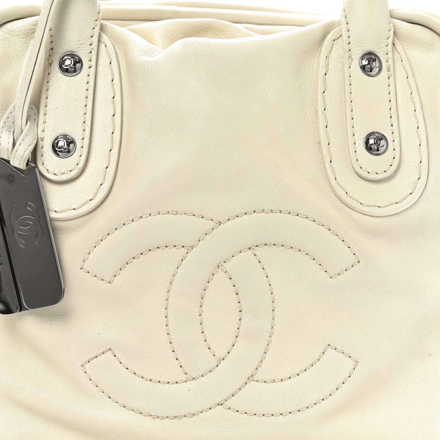 Calfskin Small CC Bowler White