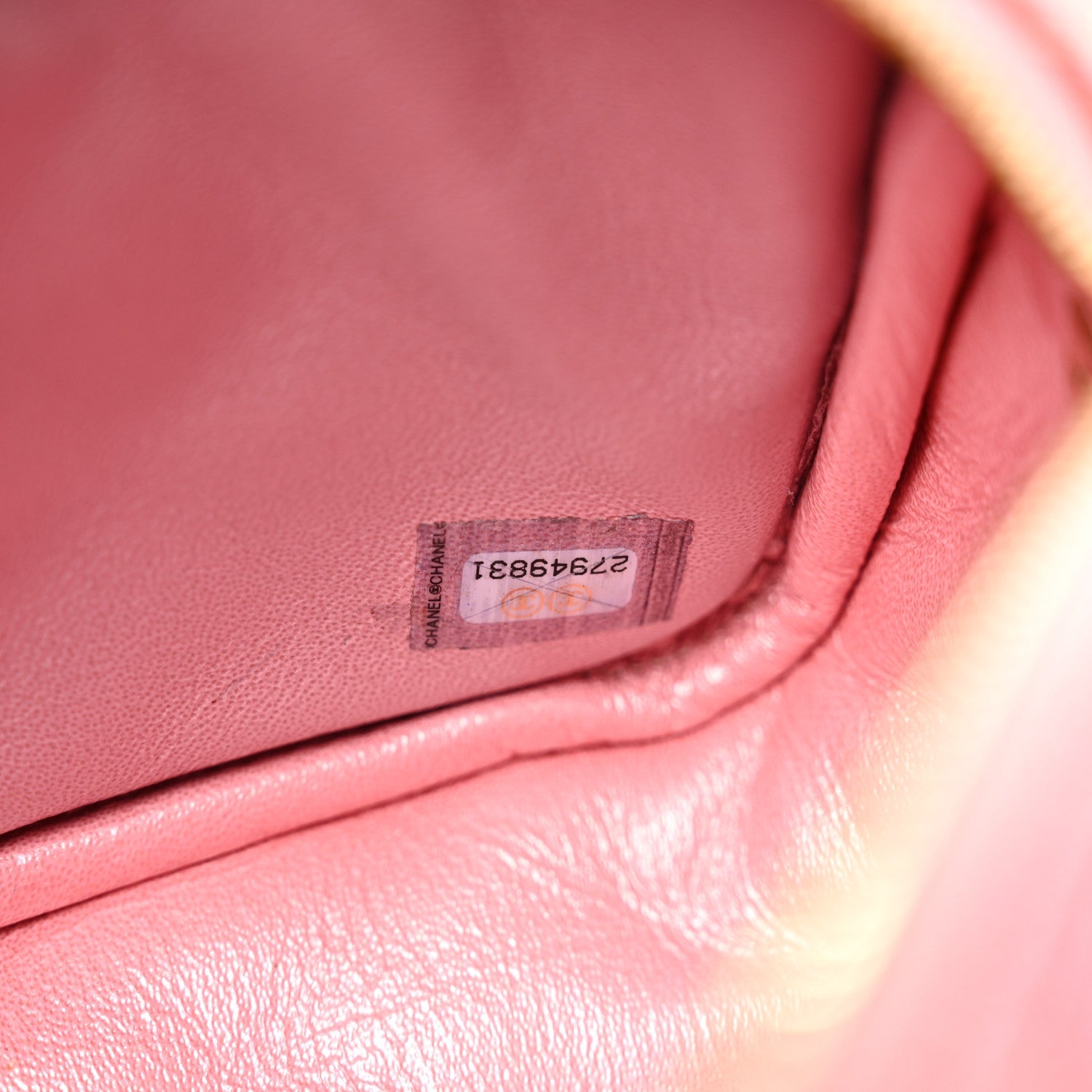 Iridescent Caviar Quilted Small Timeless Camera Case Pink