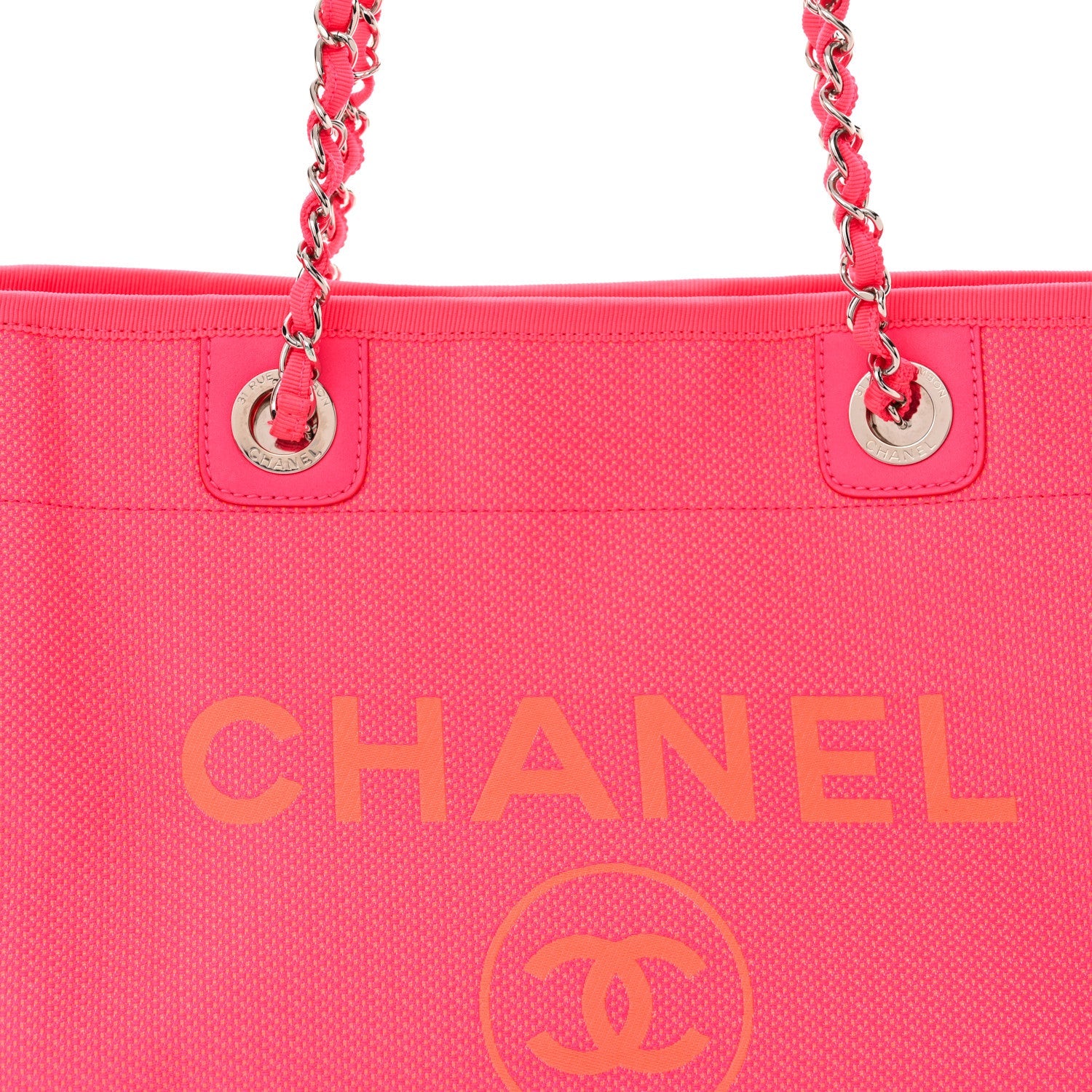 Mixed Fibers Small Deauville Tote Pink Orange