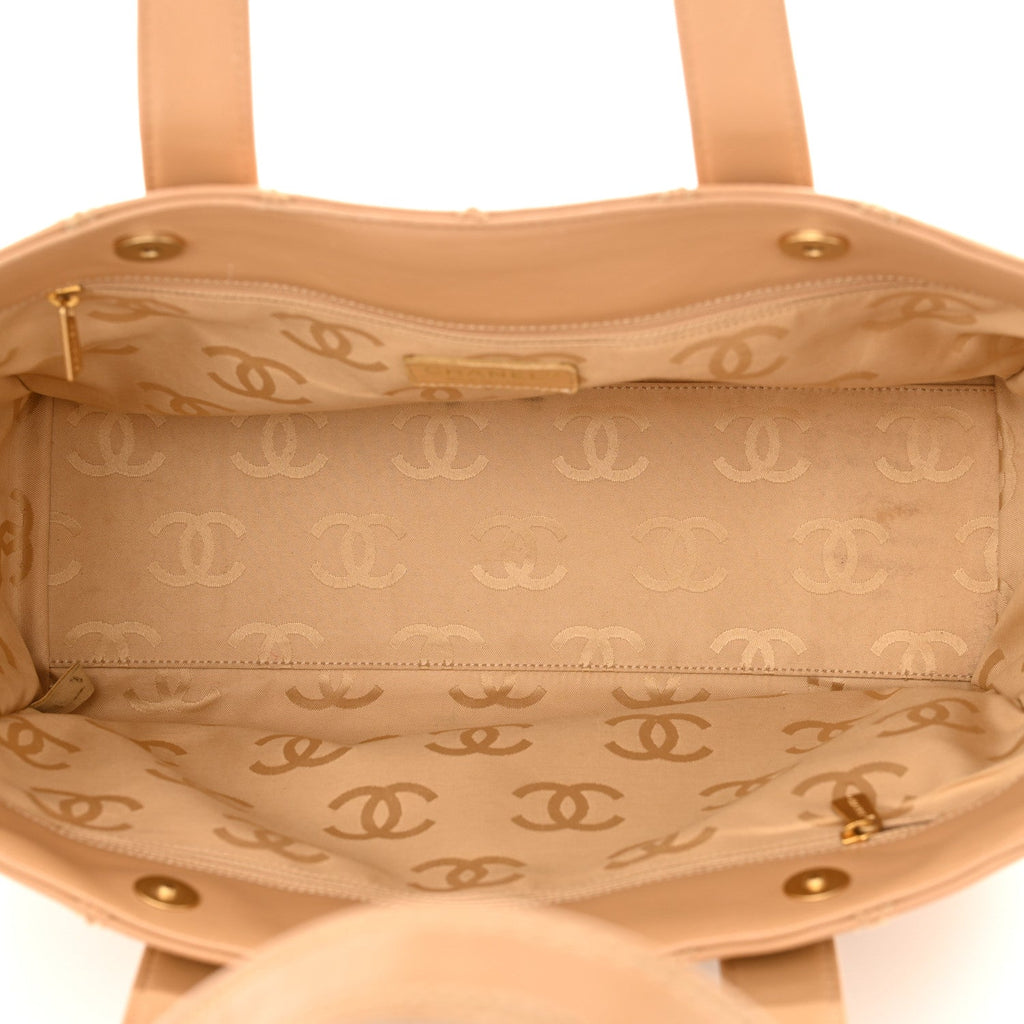 Calfskin Wild Stitch Medium Tote Beige