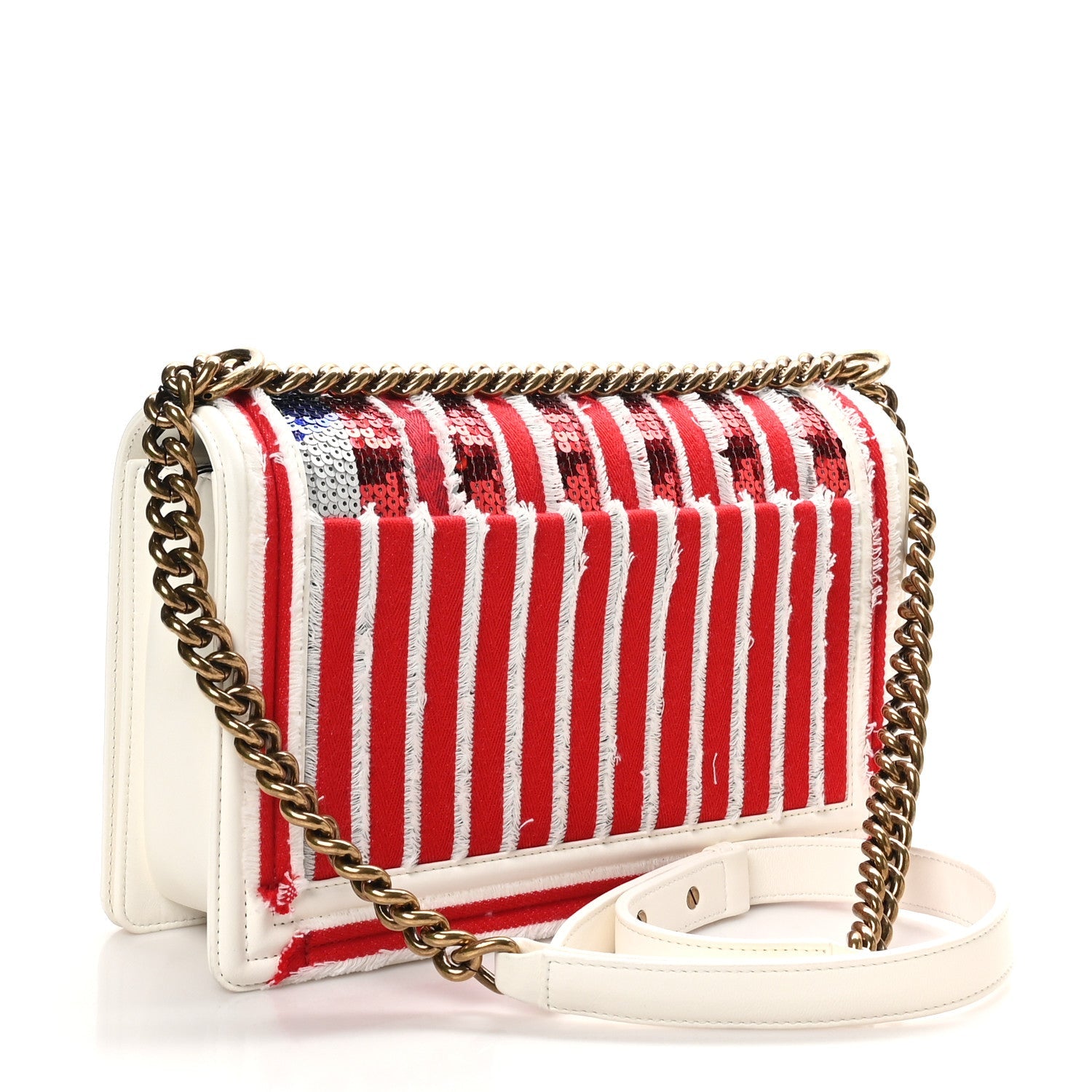 Sequin Canvas New Medium Cuba Boy Flap White Blue Red