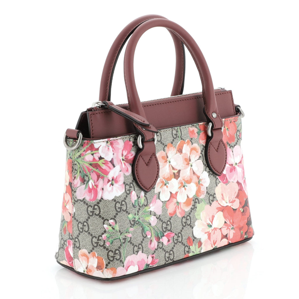 Linea A Convertible Tote Blooms Print GG Coated Canvas Mini