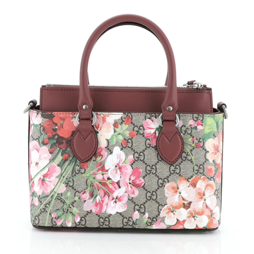 Linea A Convertible Tote Blooms Print GG Coated Canvas Mini