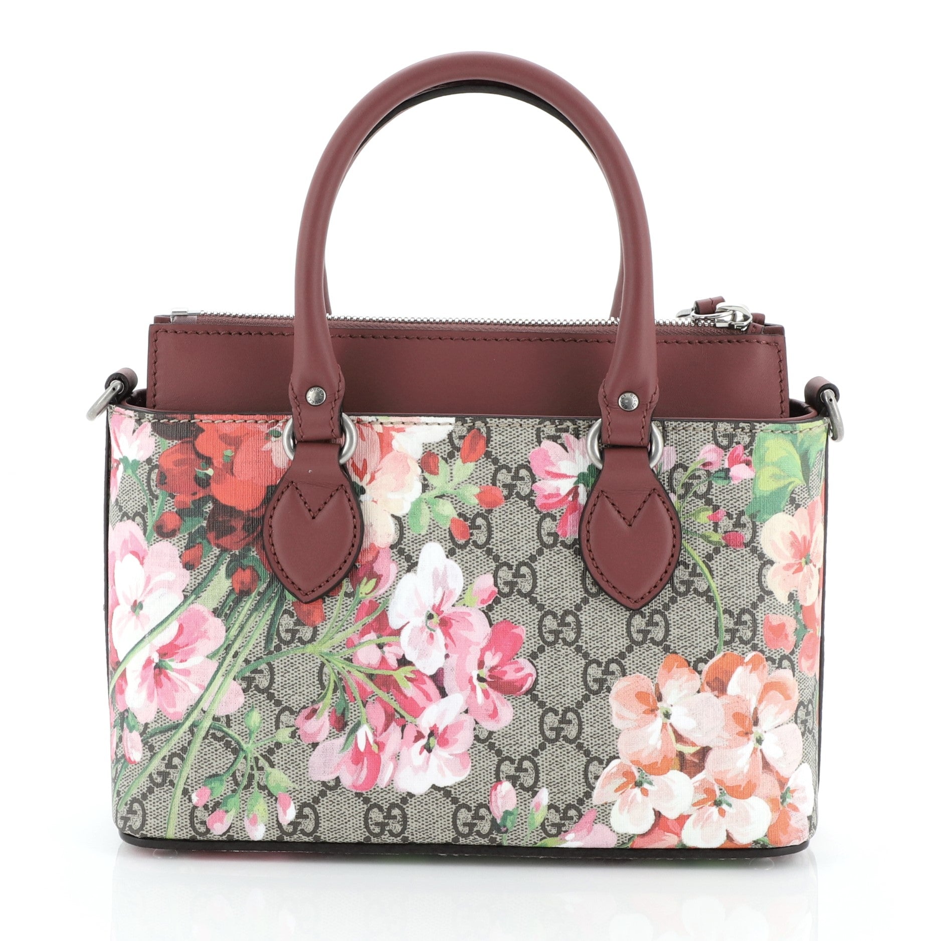Linea A Convertible Tote Blooms Print GG Coated Canvas Mini