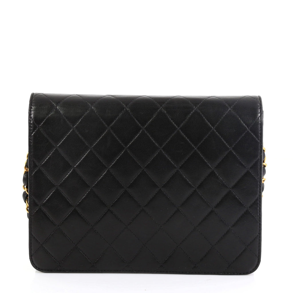Vintage Clutch with Chain Quilted Leather Small