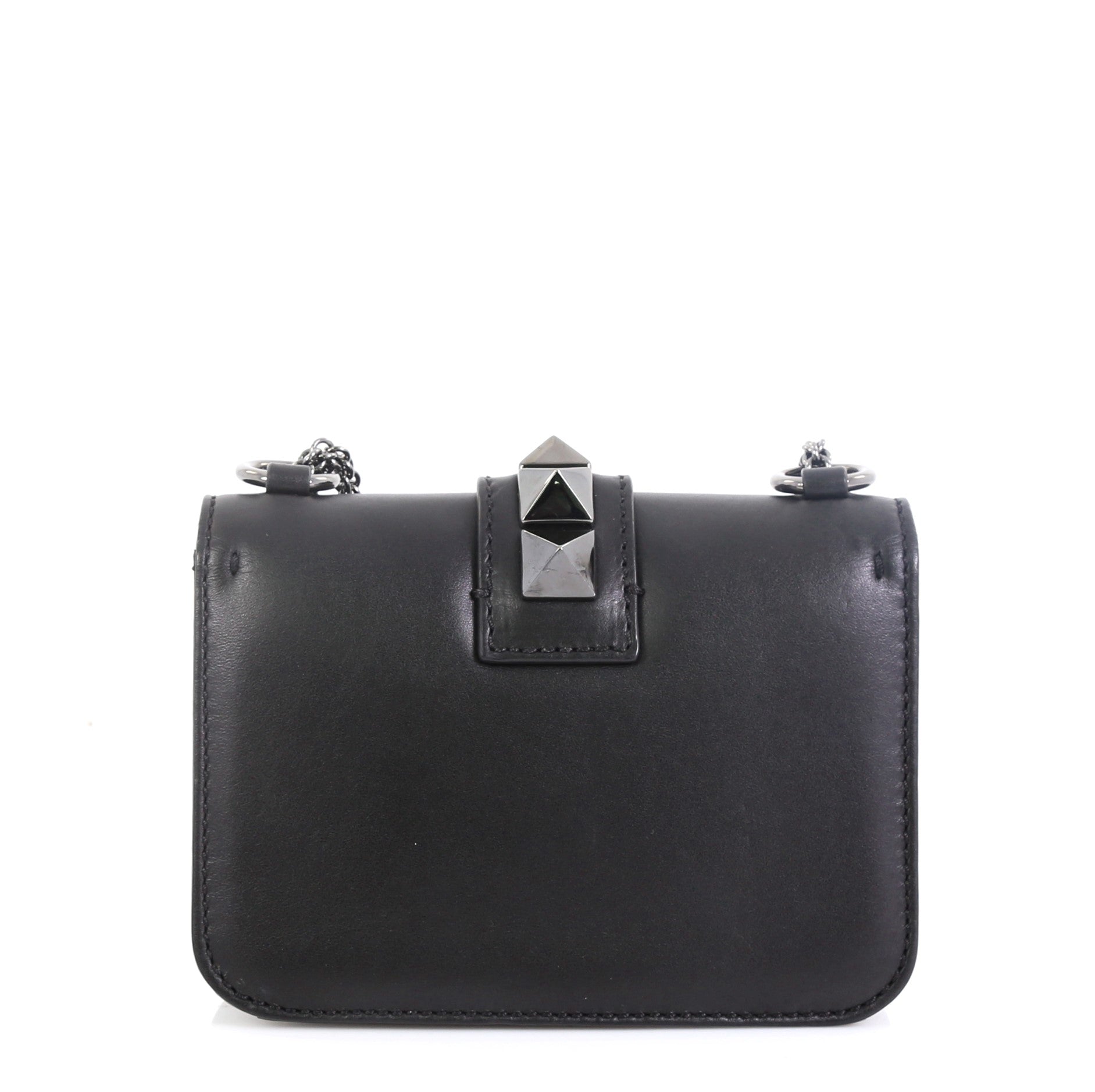 Glam Lock Shoulder Bag Leather Mini