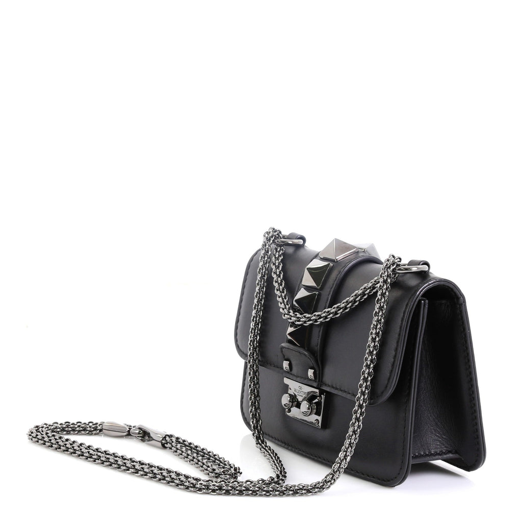 Glam Lock Shoulder Bag Leather Mini