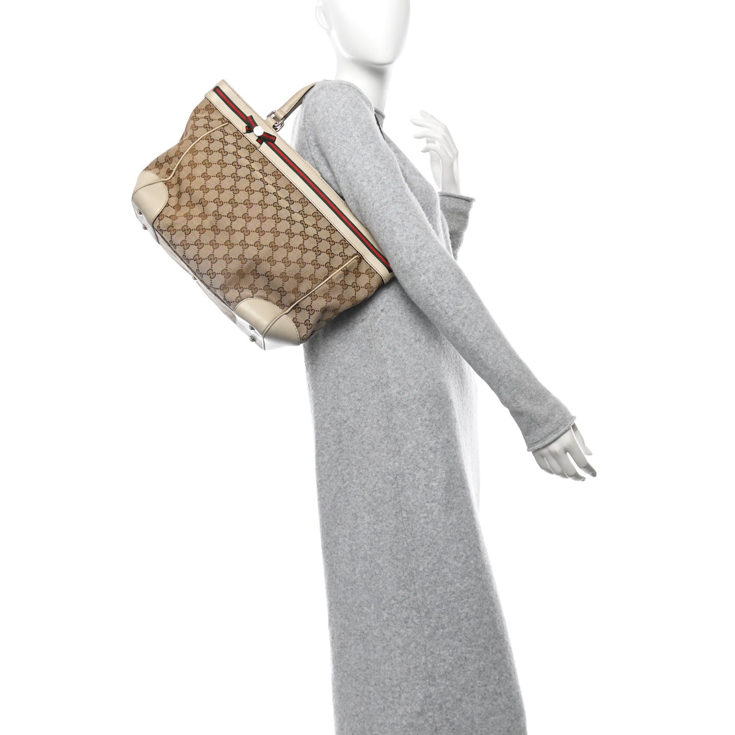 Monogram Web Medium Mayfair Tote Off White