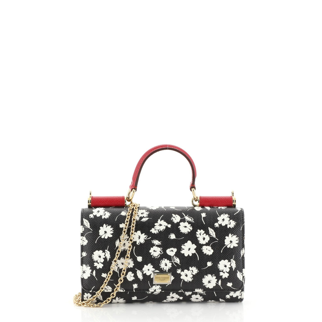 Sicily Wallet on Chain Printed Leather Mini