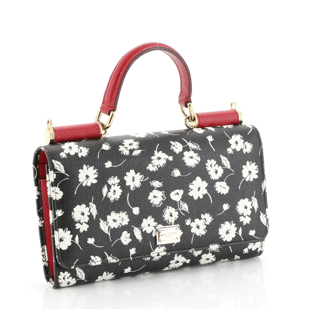 Sicily Wallet on Chain Printed Leather Mini