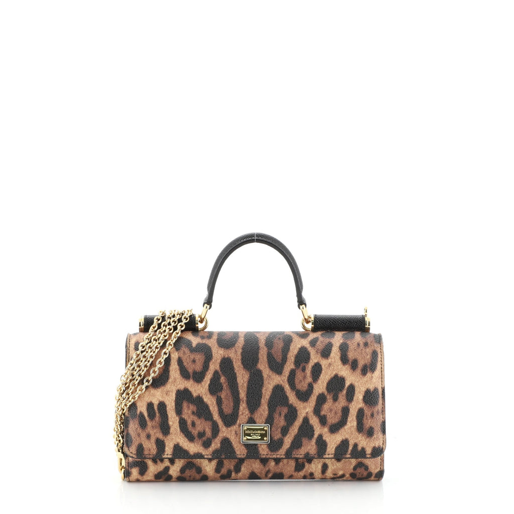 Sicily Wallet on Chain Printed Leather Mini