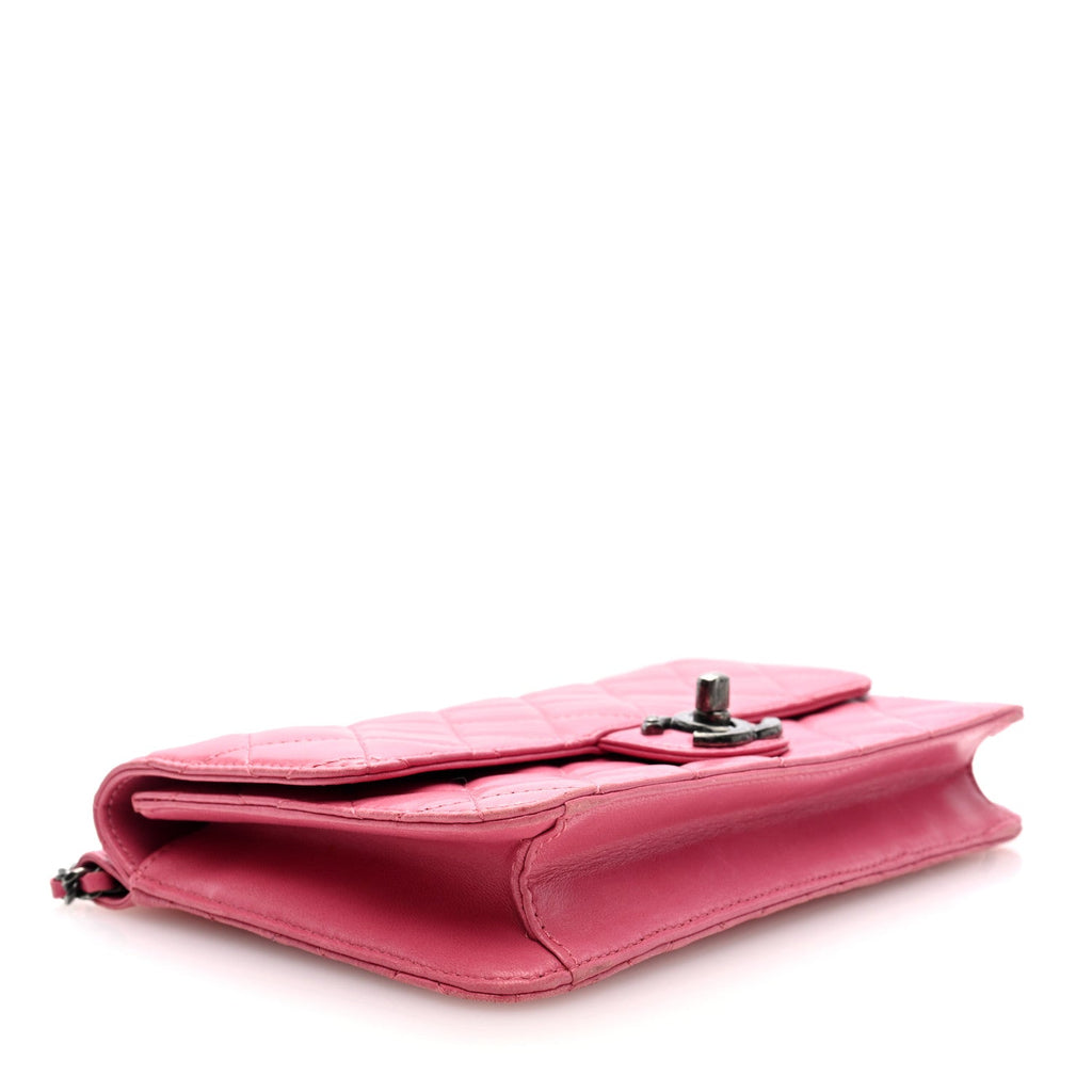 Lambskin Quilted Medium Crossing Times Flap Pink