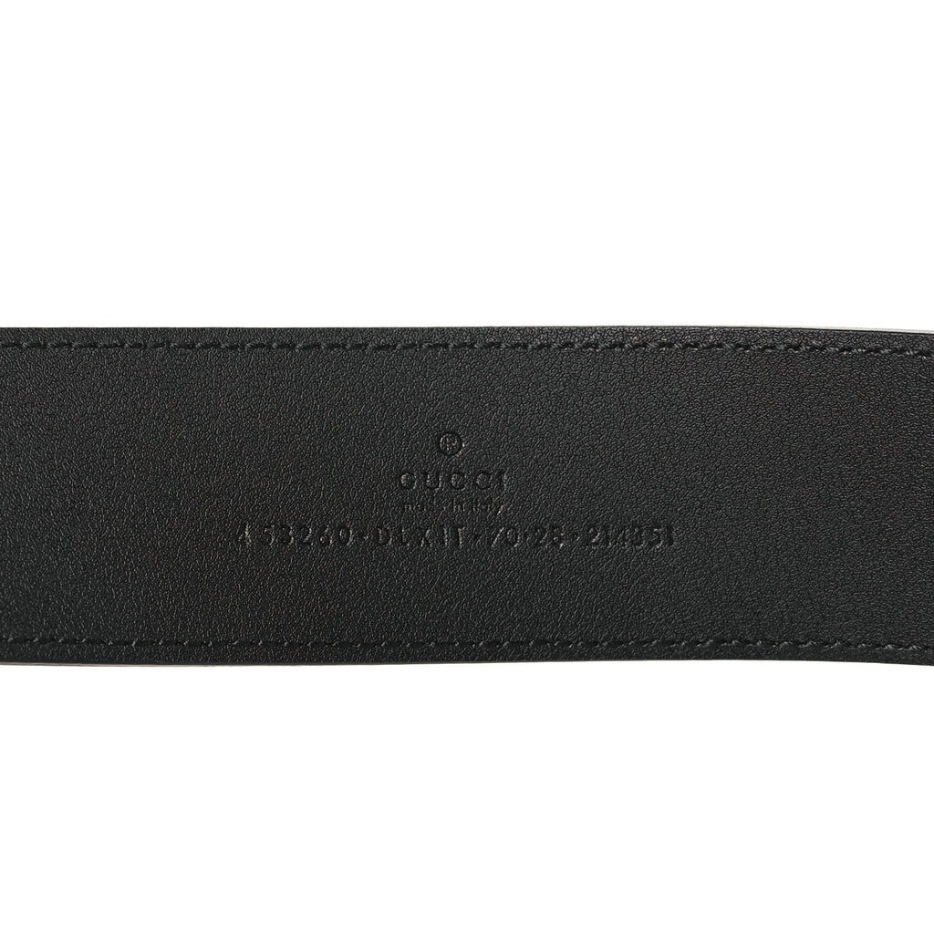 Moon Calfskin Pearl Double G 40mm Belt 70 28 Black Cream