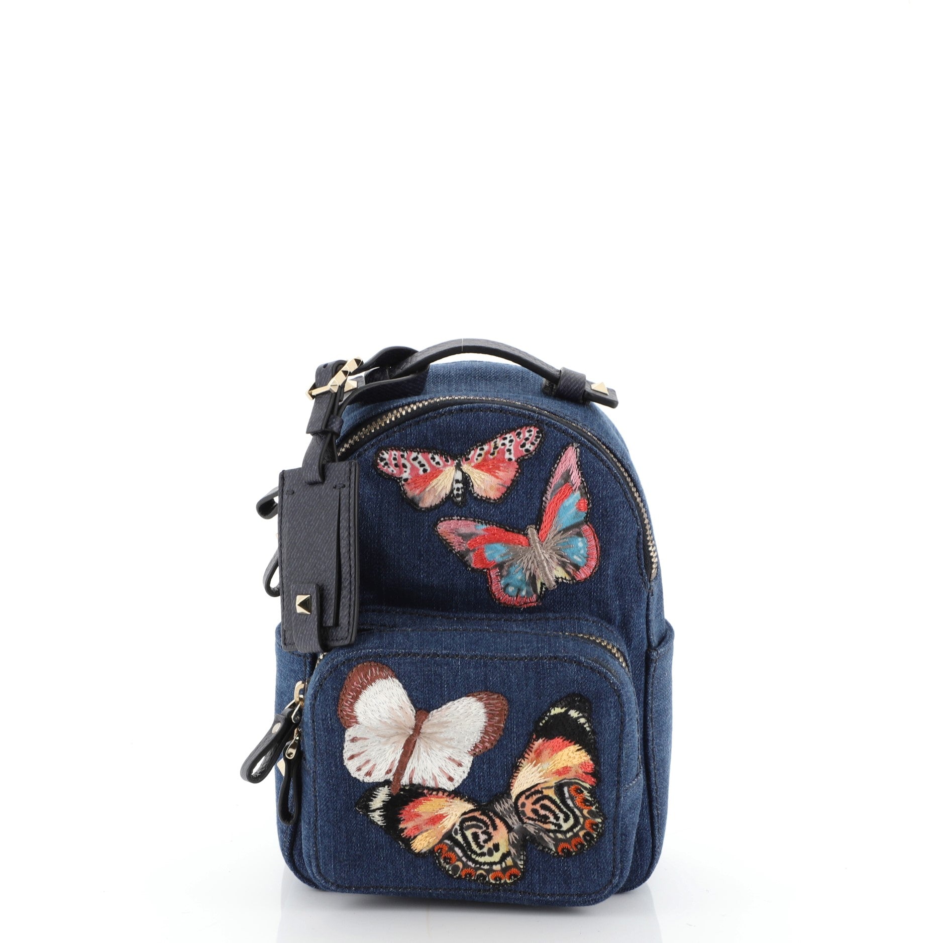 Backpack Denim with Butterfly Applique Mini