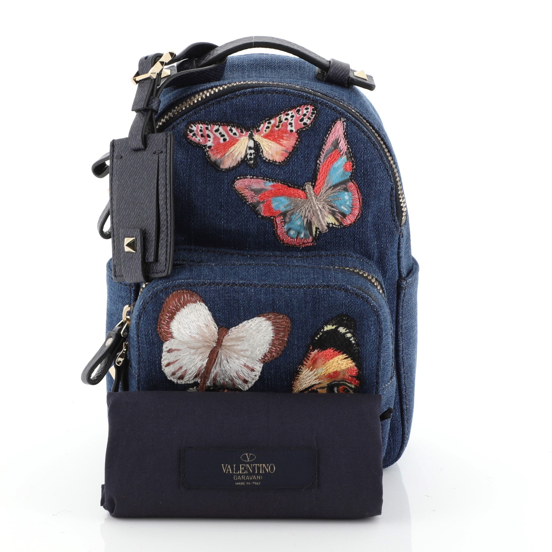Backpack Denim with Butterfly Applique Mini