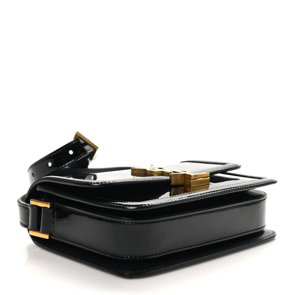 Patent Small Solferino Satchel Black
