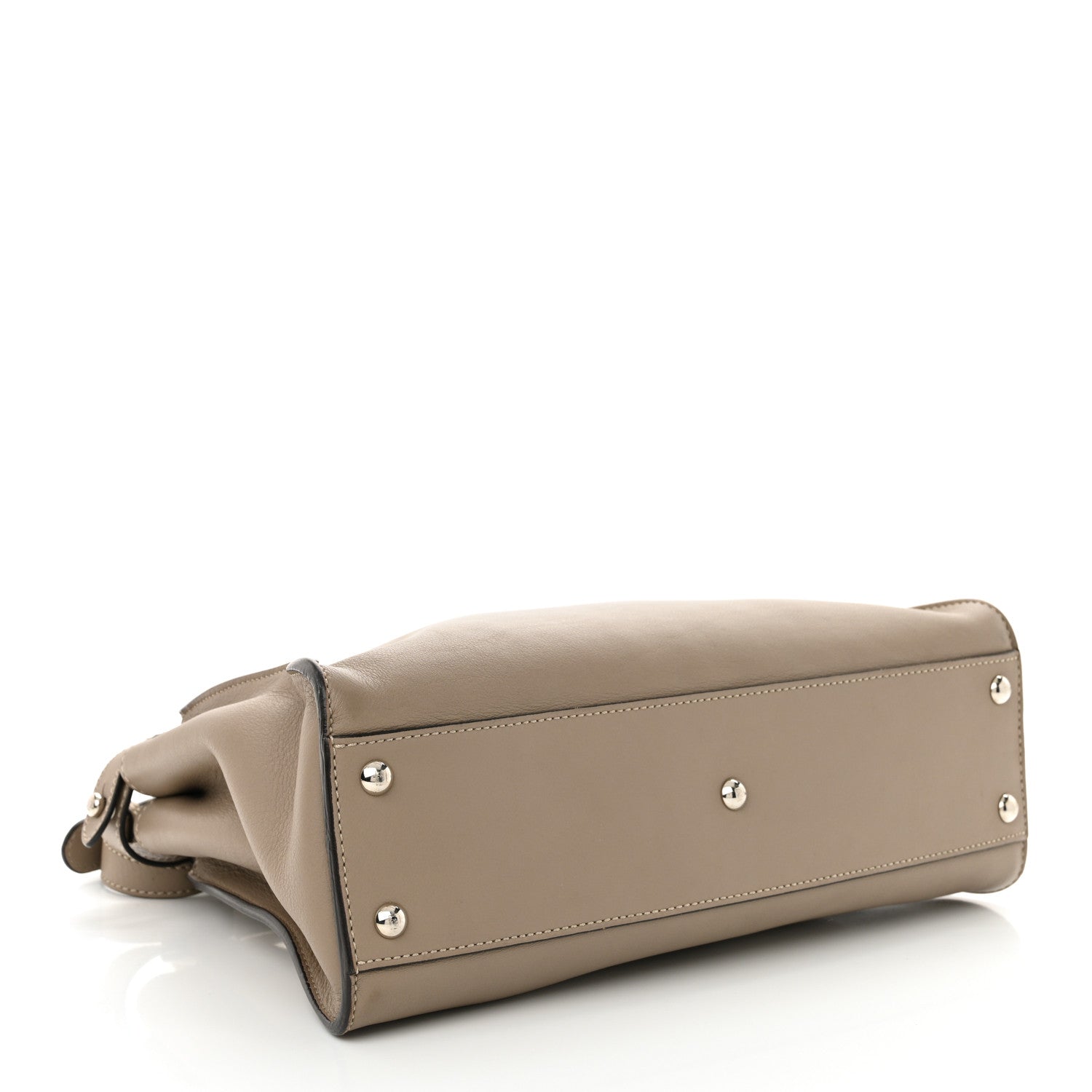Vitello Seta Shiny Nappa Elaphe Medium Peekaboo Iconic Satchel Tortora Natural Ebano
