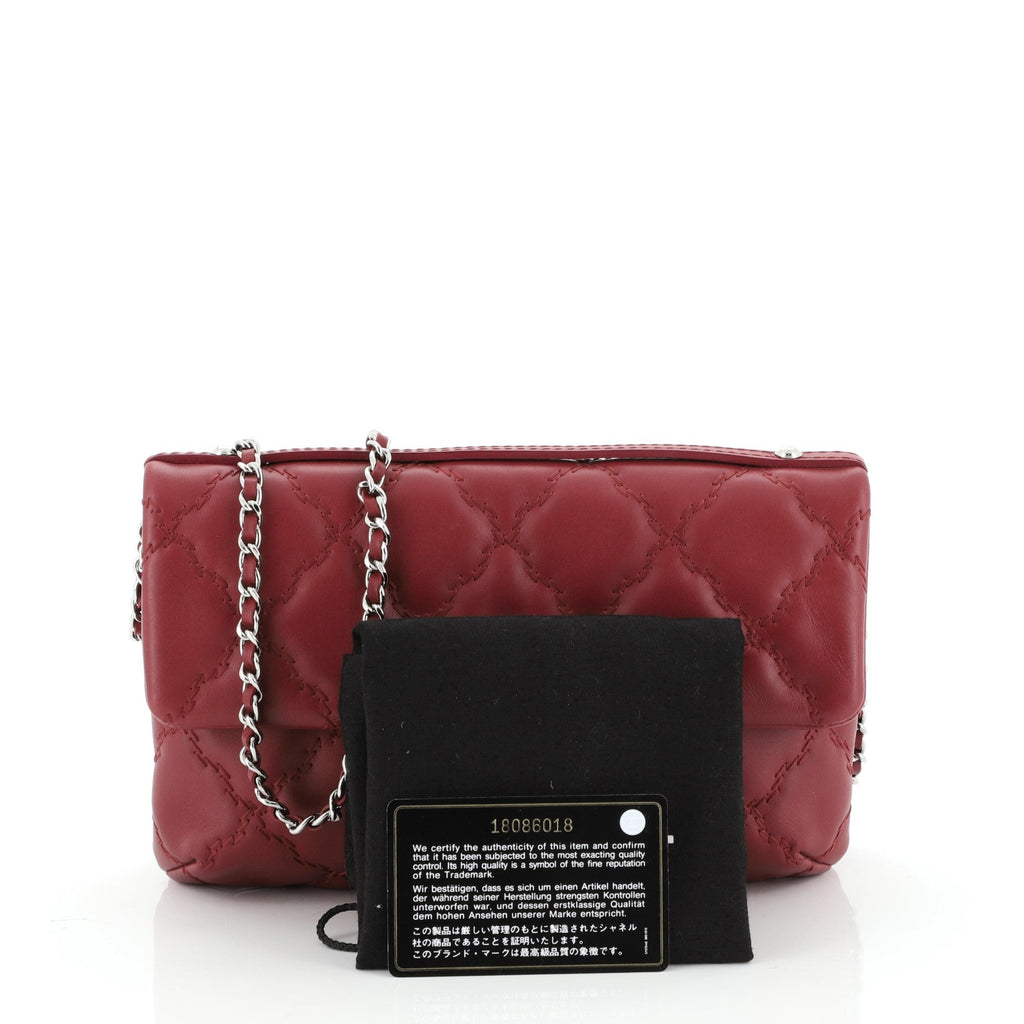 Double Stitch Hamptons Flap Bag Quilted Calfskin Mini