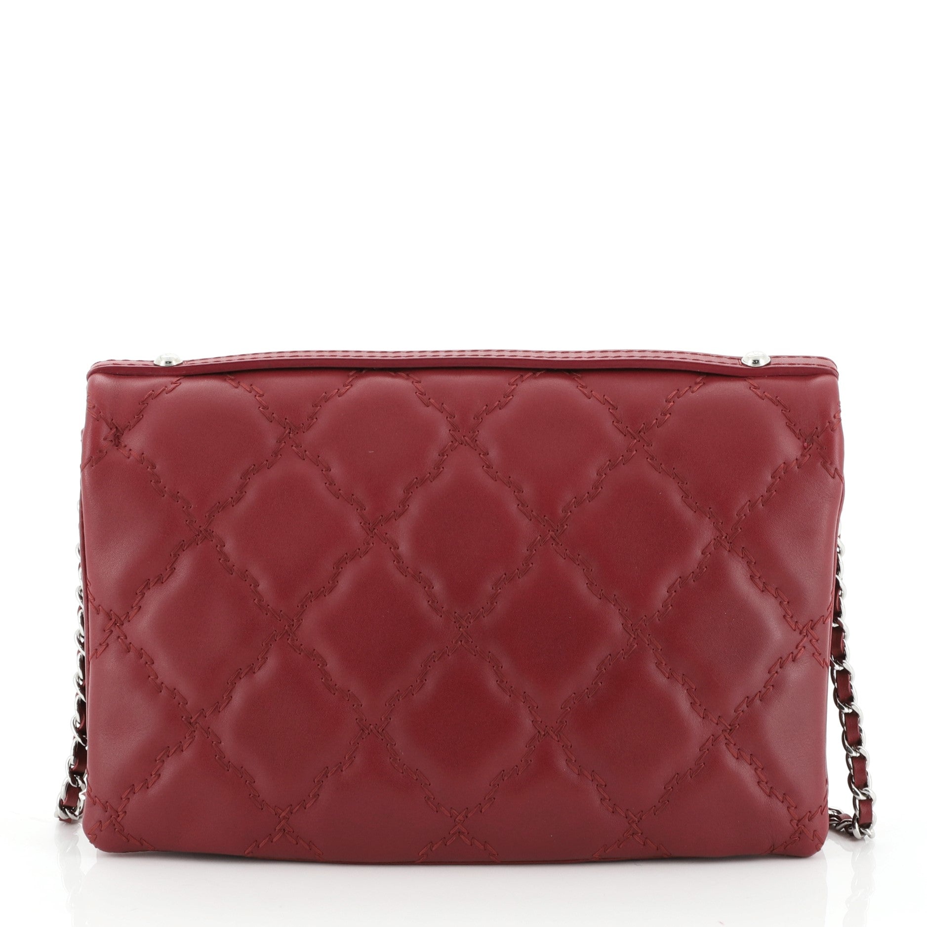 Double Stitch Hamptons Flap Bag Quilted Calfskin Mini