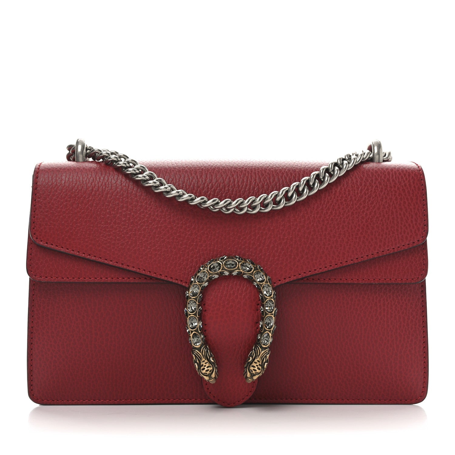 Dollar Calfskin Swarovski Crystal Small Dionysus Shoulder Bag Hibiscus Red