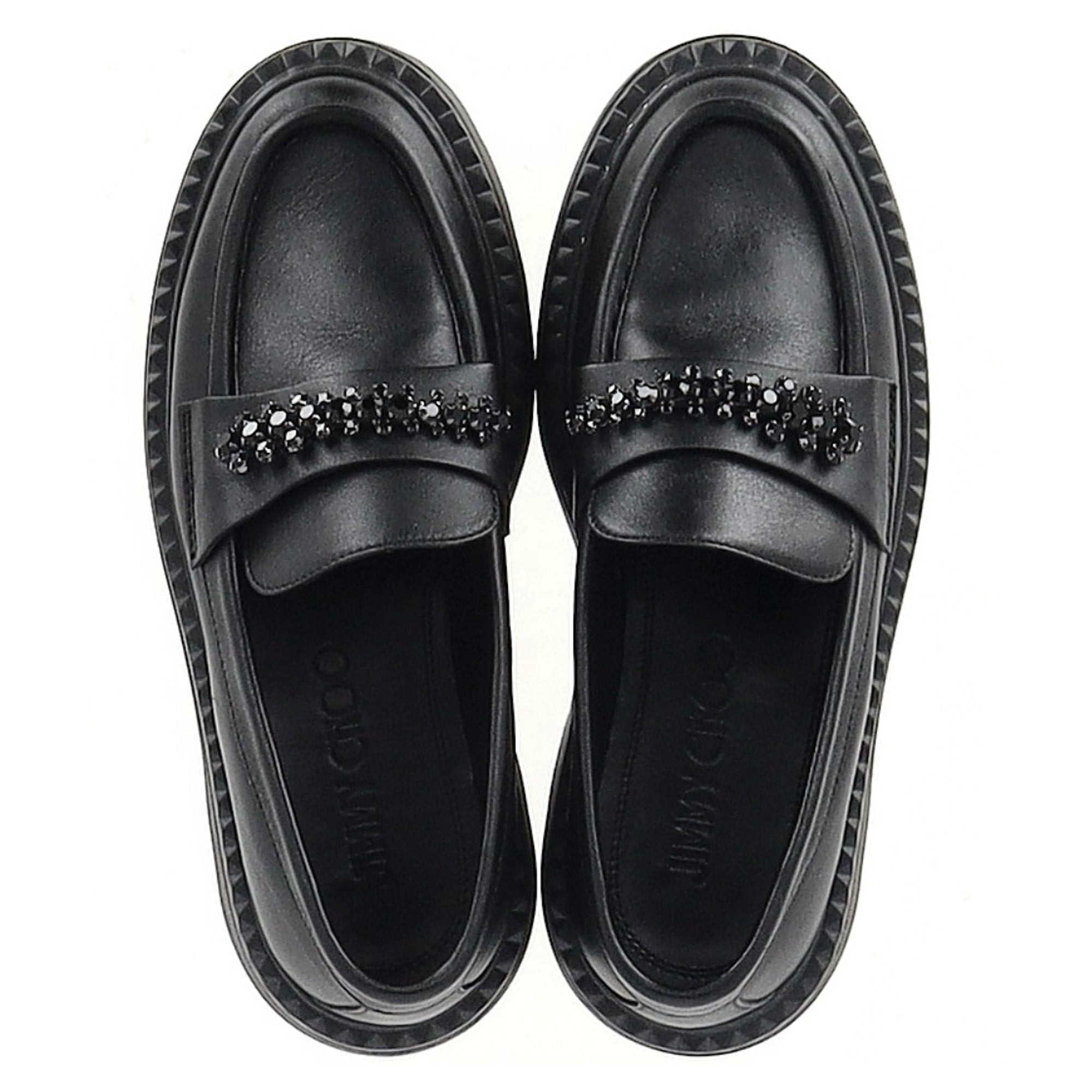Jimmy Choo Bryer Flat Loafers in Black Leather