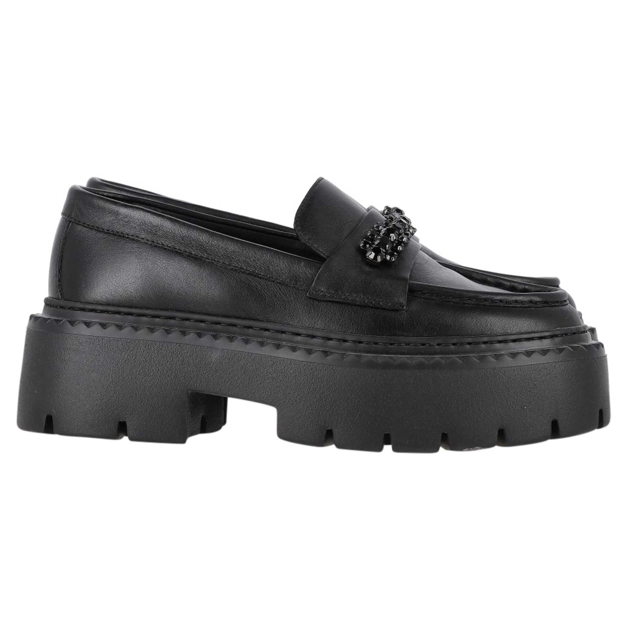 Jimmy Choo Bryer Flat Loafers in Black Leather